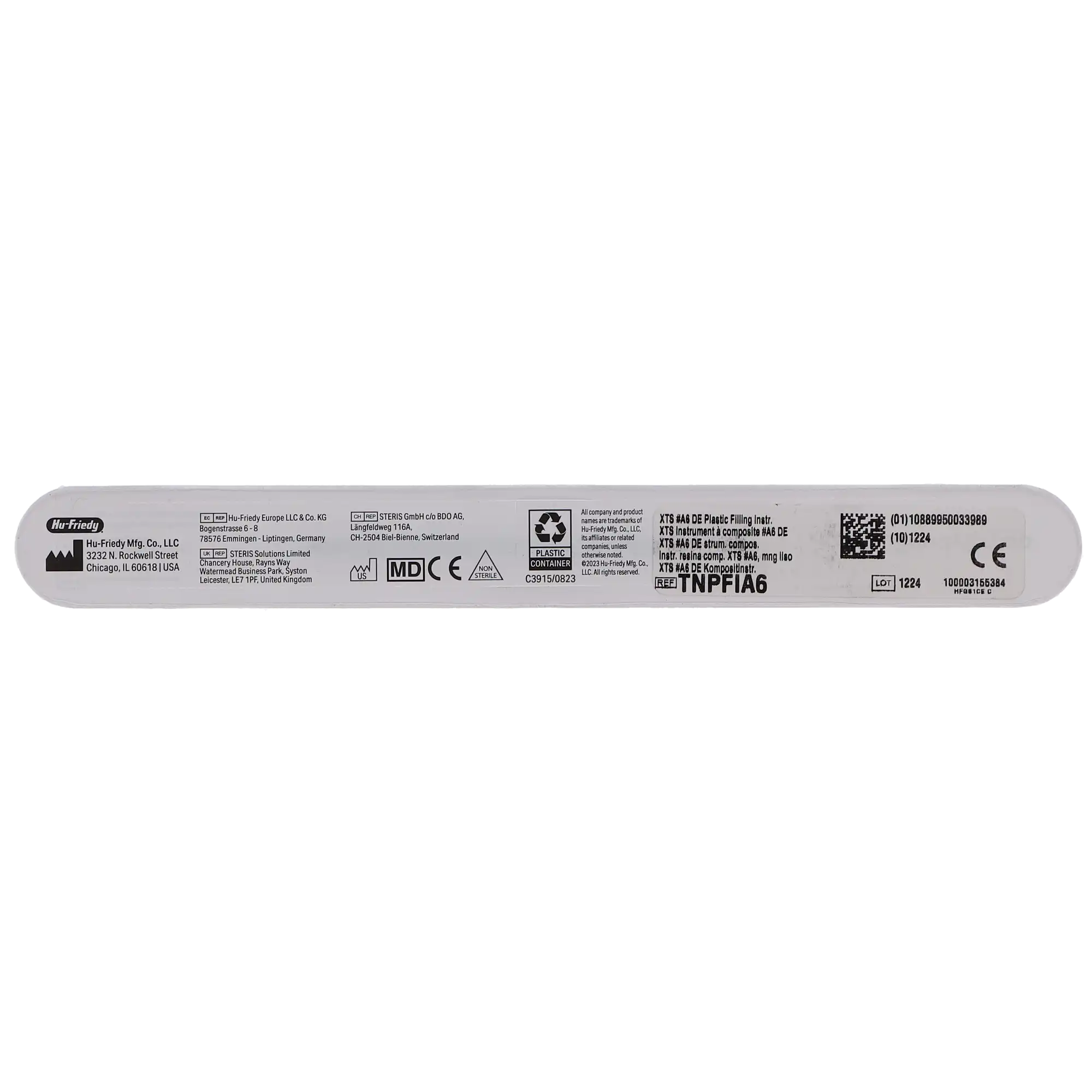 Hu-Friedy XTS A6 Double-Ended Plastic Filling Instrument, #6S Smooth Satin Steel Handle, TNPFIA6 thumbnail 4