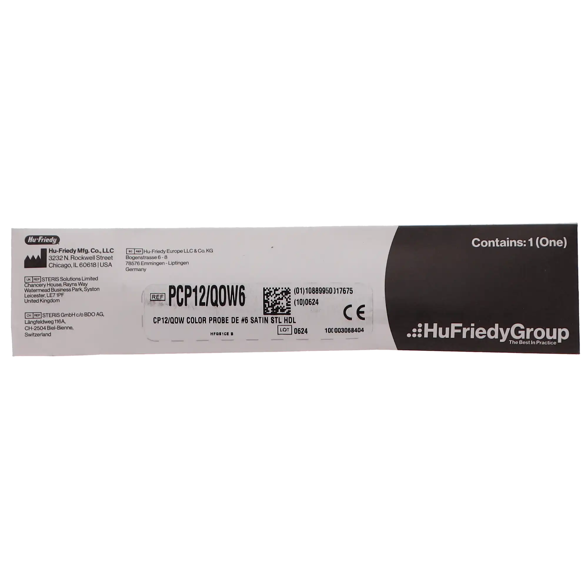 Hu-Friedy Qulix Color-Coded Double-Ended Periodontal Probe CP12/Thin Williams (1-2-3-5-7-8-9-10), #6 Satin Steel Handle, PCP12/QOW6 thumbnail 4