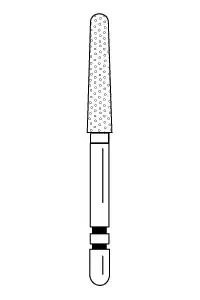 Two Striper Diamond Bur, FG, Round-End Taper, 784.10, Fine, Red, 2.1 mm Major/1.6 mm Minor, 10 mm Length, 5/Pk, 2015441 thumbnail 2