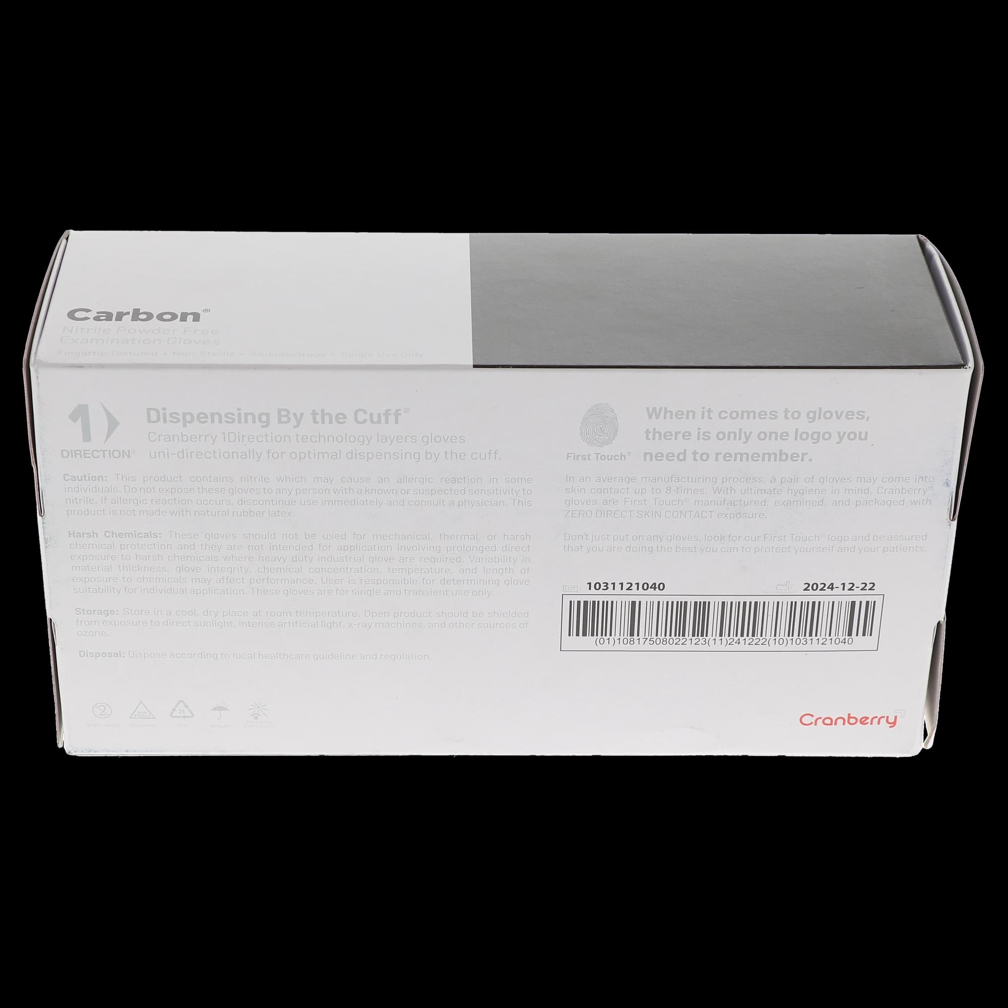 Cranberry Carbon Nitrile Exam Gloves, Powder-Free, Non-Sterile, Small, Black, 200/Box, CR3236 thumbnail 13