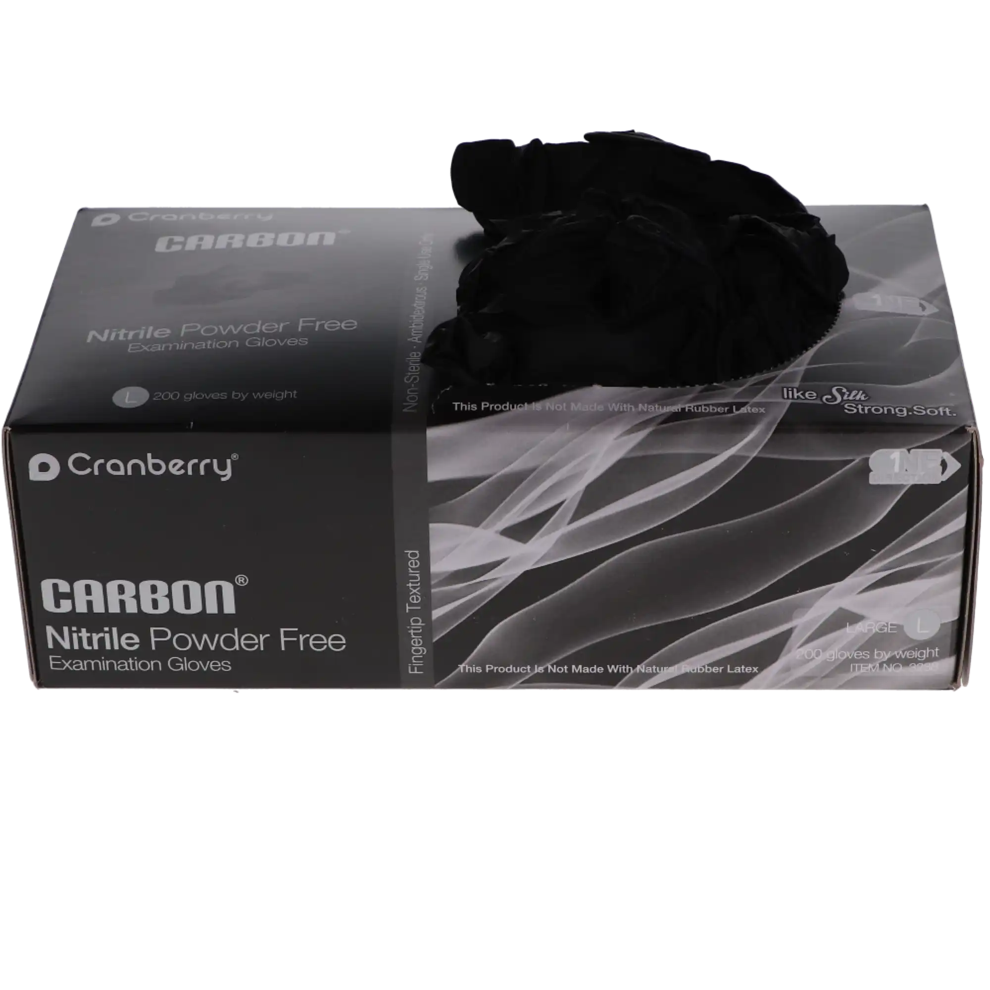 Cranberry Carbon Nitrile Exam Gloves, Powder-Free, Latex-Free, Non-Sterile, Large, Black, 200/Box, CR3238 thumbnail 10