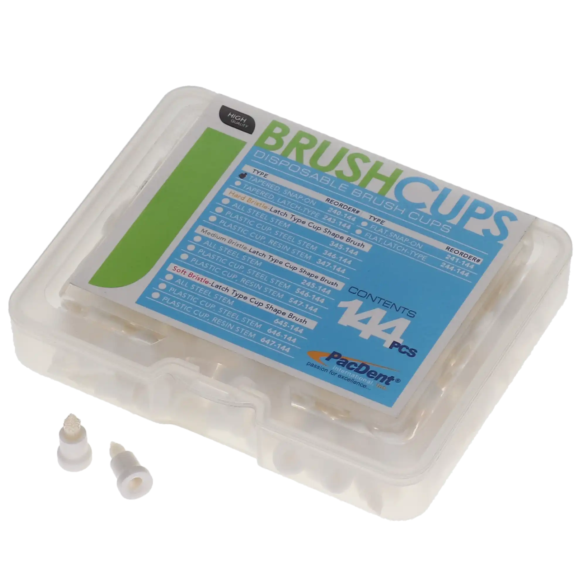 Pac-Dent Disposable Prophy Brush Cups, Snap-on Type Tapered Brush, 144/Pk, 240-144 thumbnail 2