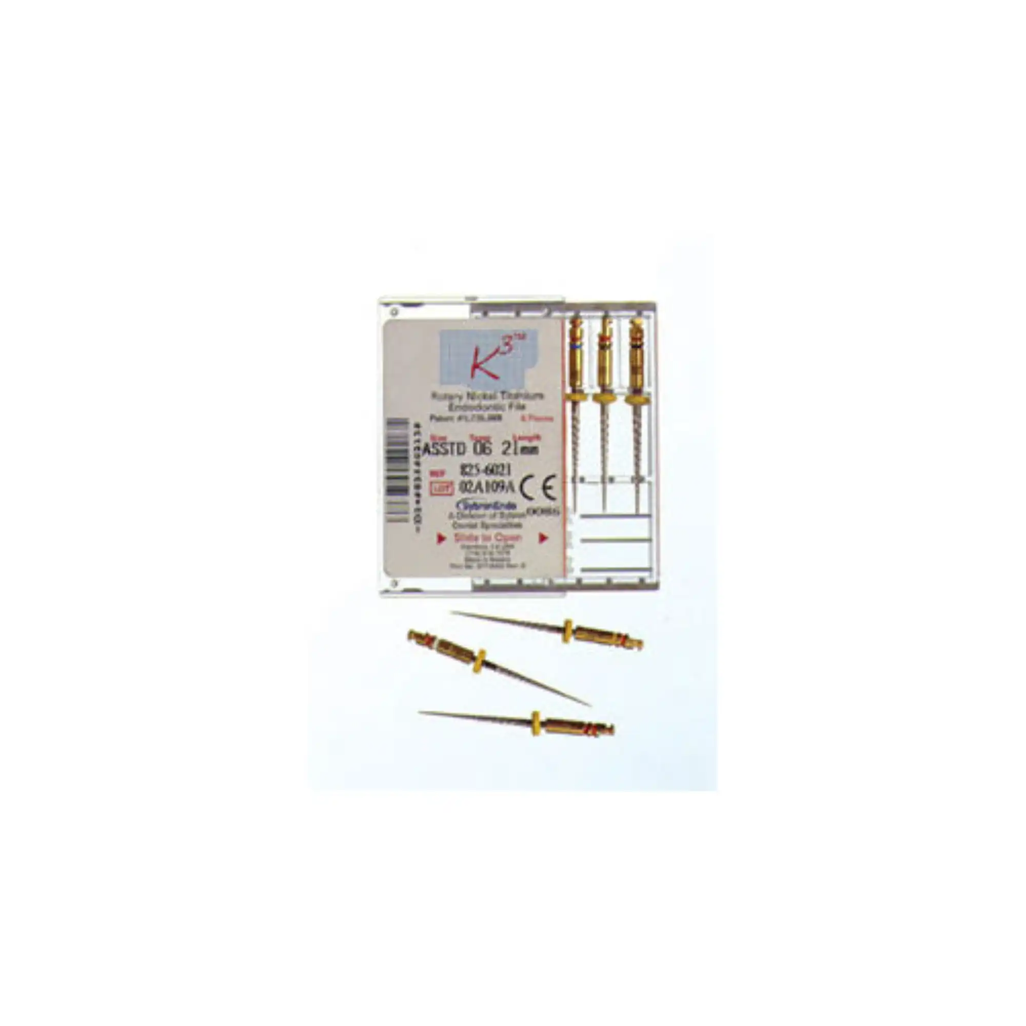 K3 Nickel-Titanium Rotary Endodontic Files, 0.06 Taper, #15-40 Assorted, 21 mm, 6/Pk, 825-6021 thumbnail 7