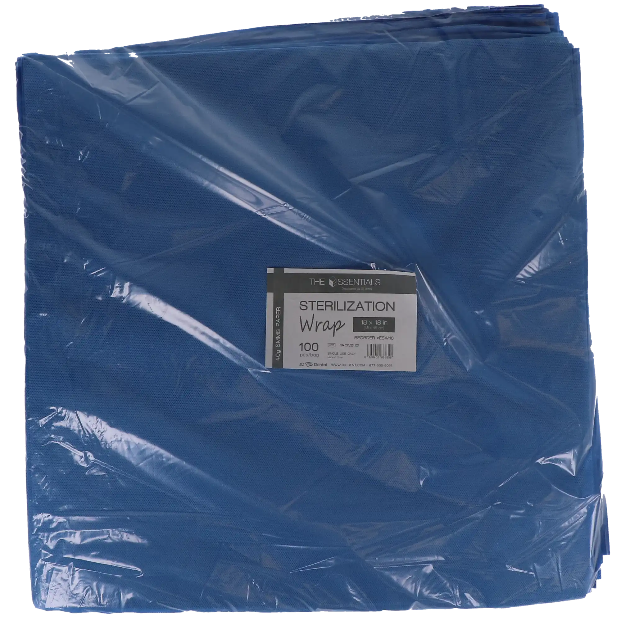 3D Dental Sterilization Wrap, 18 x 18 inches, Case of 1000 (10 bags/100) thumbnail 4