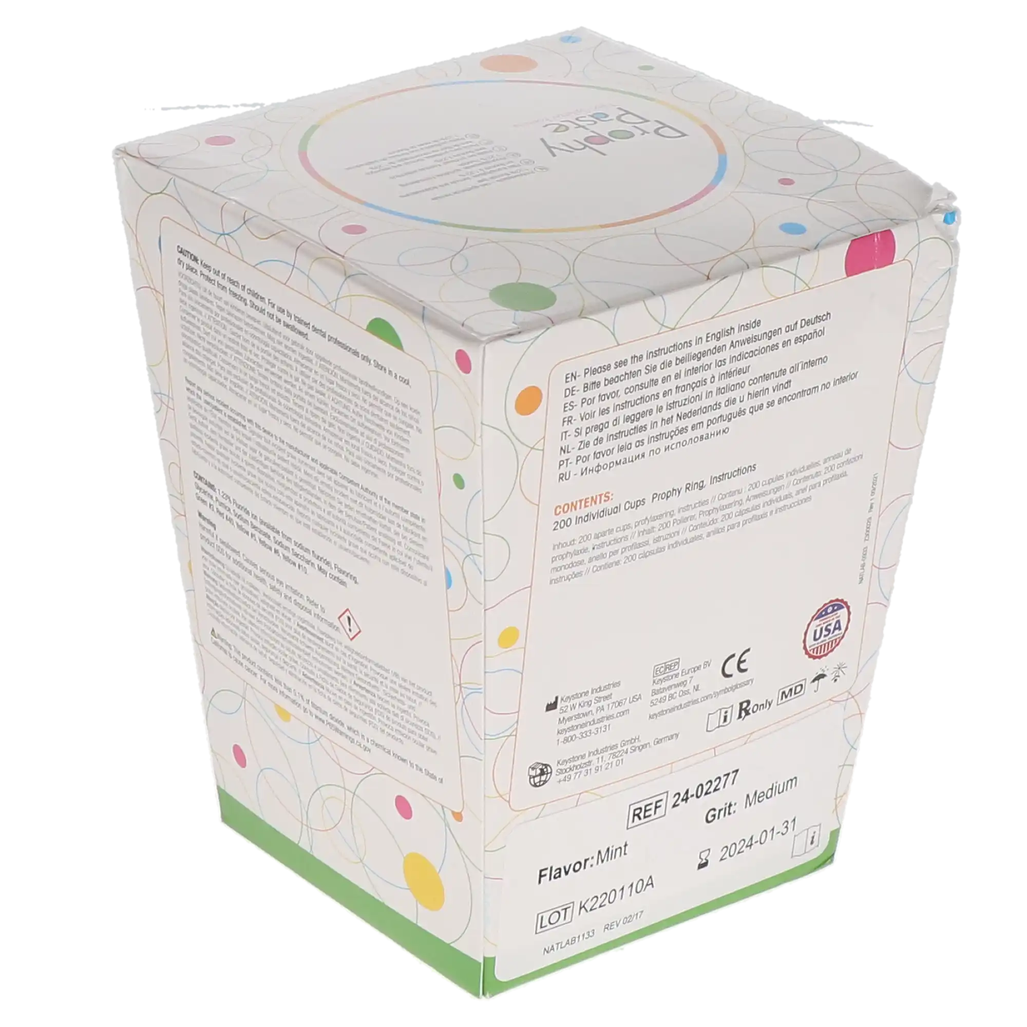Gelato Prophy Paste with Fluoride, Medium Grit, Mint, Unit Dose Cups, 2 g, 200/Box, 24-02277 thumbnail 4