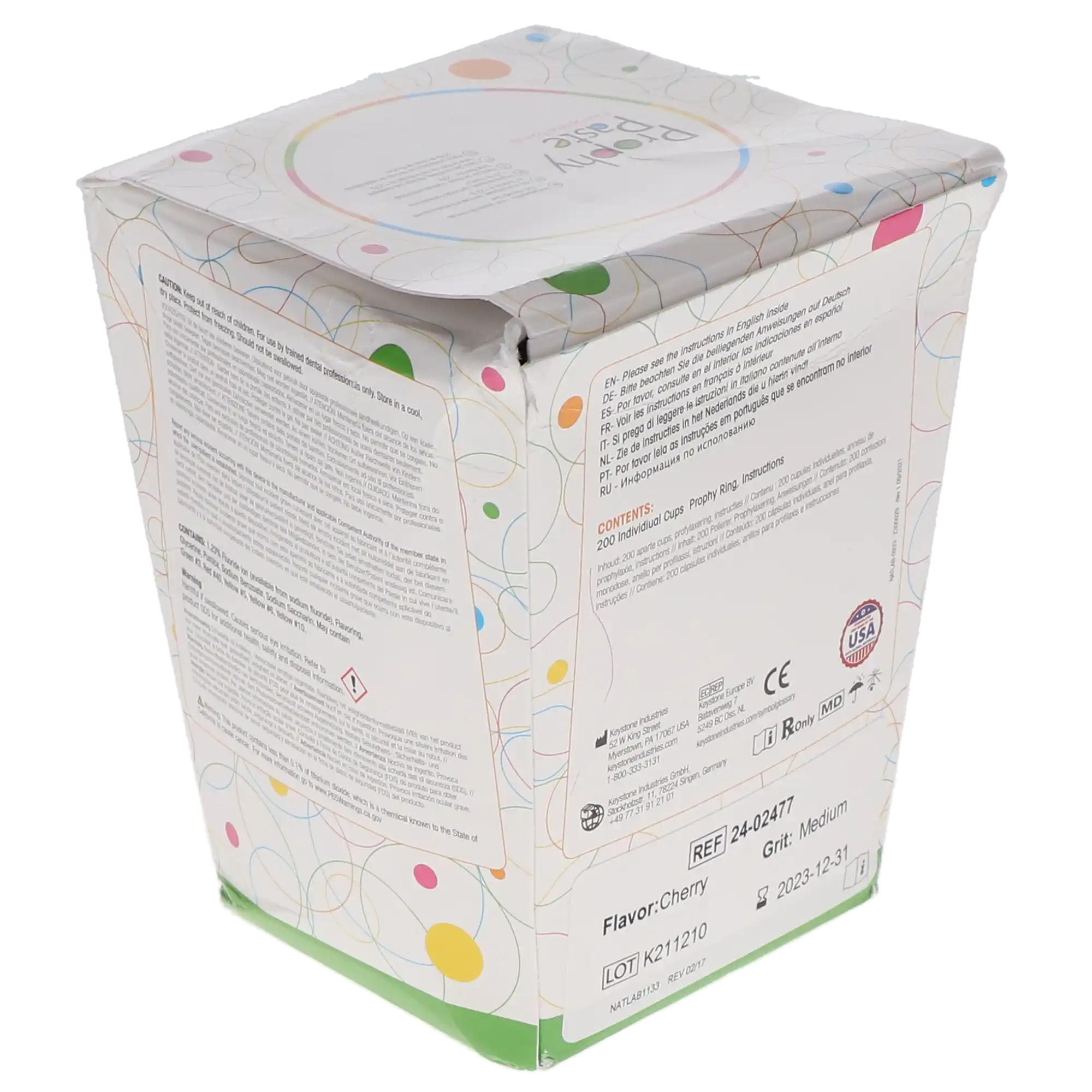 Gelato Prophy Paste with Fluoride, Medium Grit, Cherry, Unit Dose Cups, 2 g, 200/Box, 24-02477 thumbnail 3