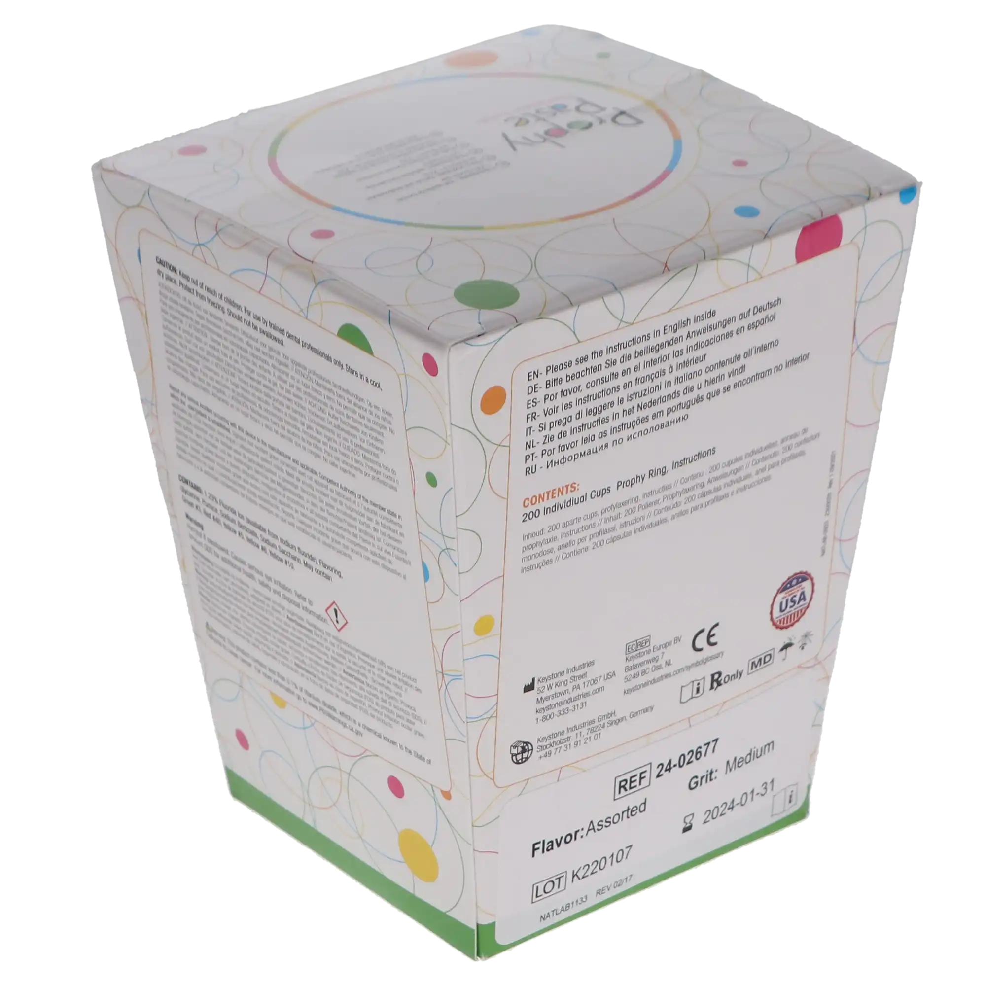 Gelato Prophy Paste with Fluoride, Medium Grit, Assorted Flavors, Unit Dose Cups, 2 g, 200/Box, 24-02677 thumbnail 4