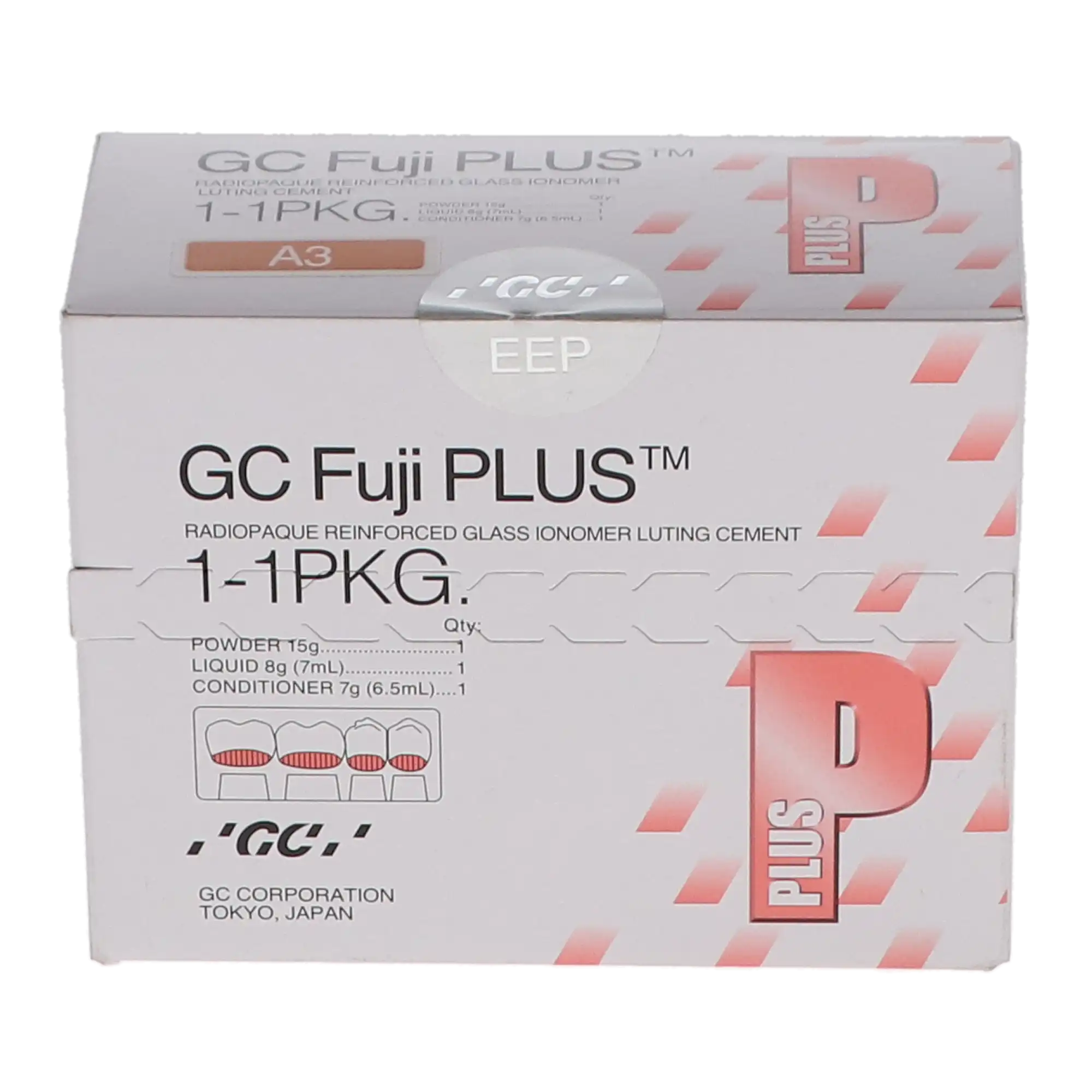 GC Fuji PLUS Resin-Reinforced Glass Ionomer Luting Cement, Powder/Liquid 1:1:1 Kit with Conditioner, 15g Powder, 7ml Liquid, 6.5ml Conditioner, #431011 thumbnail 13