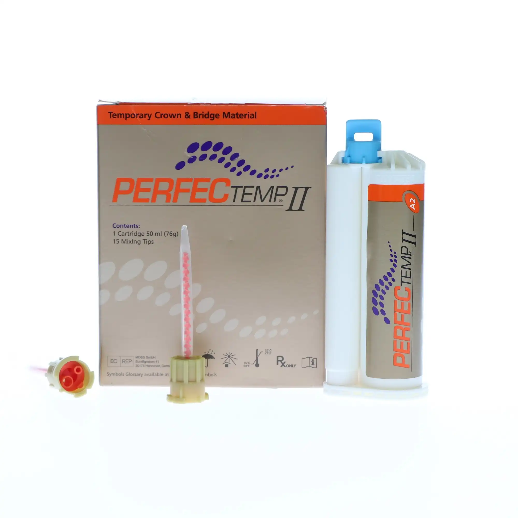 PERFECTemp II Temporary Crown & Bridge Material, Bis-Acrylic, Self-Cure, Shade A2, 50 mL Cartridge Refill, SPD1301 thumbnail 10