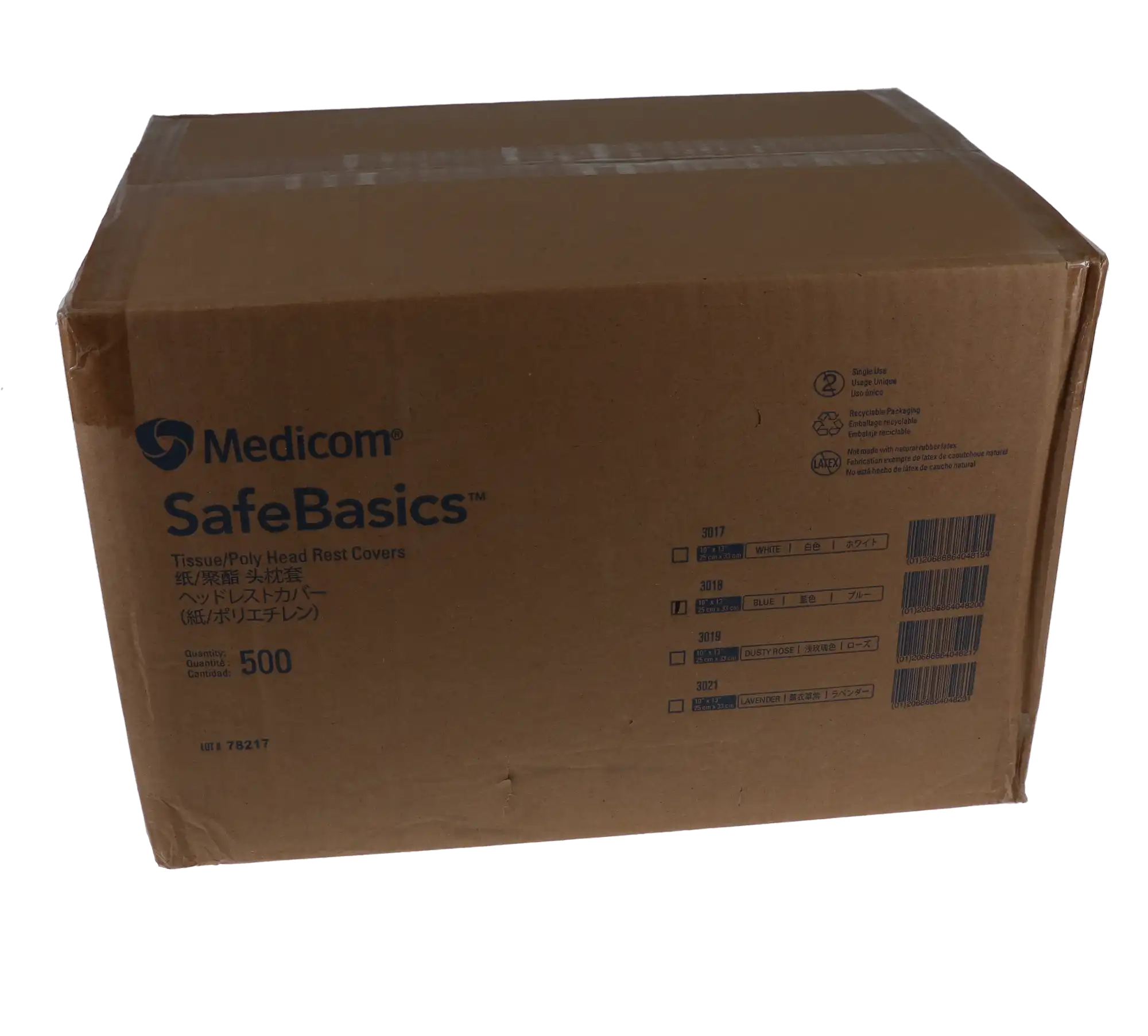 SafeBasics Paper/Poly Headrest Covers, 10" x 13", Blue, 500/Pk, 3018 thumbnail 6