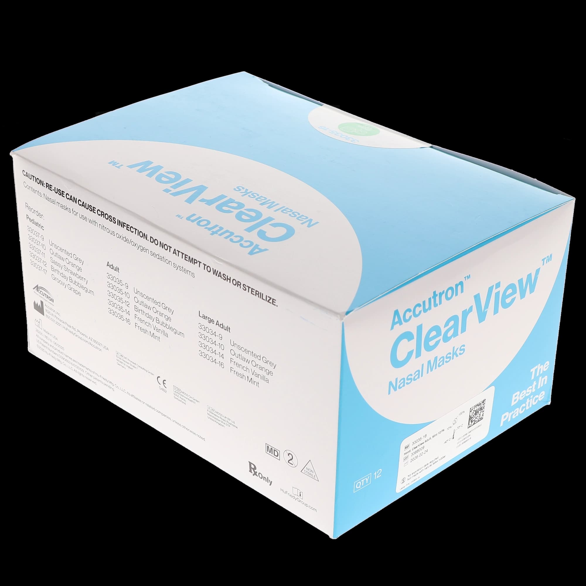 ClearView Single-Use Nasal Masks, Adult, Fresh Mint, 12/Pk, 33035-16 thumbnail 13