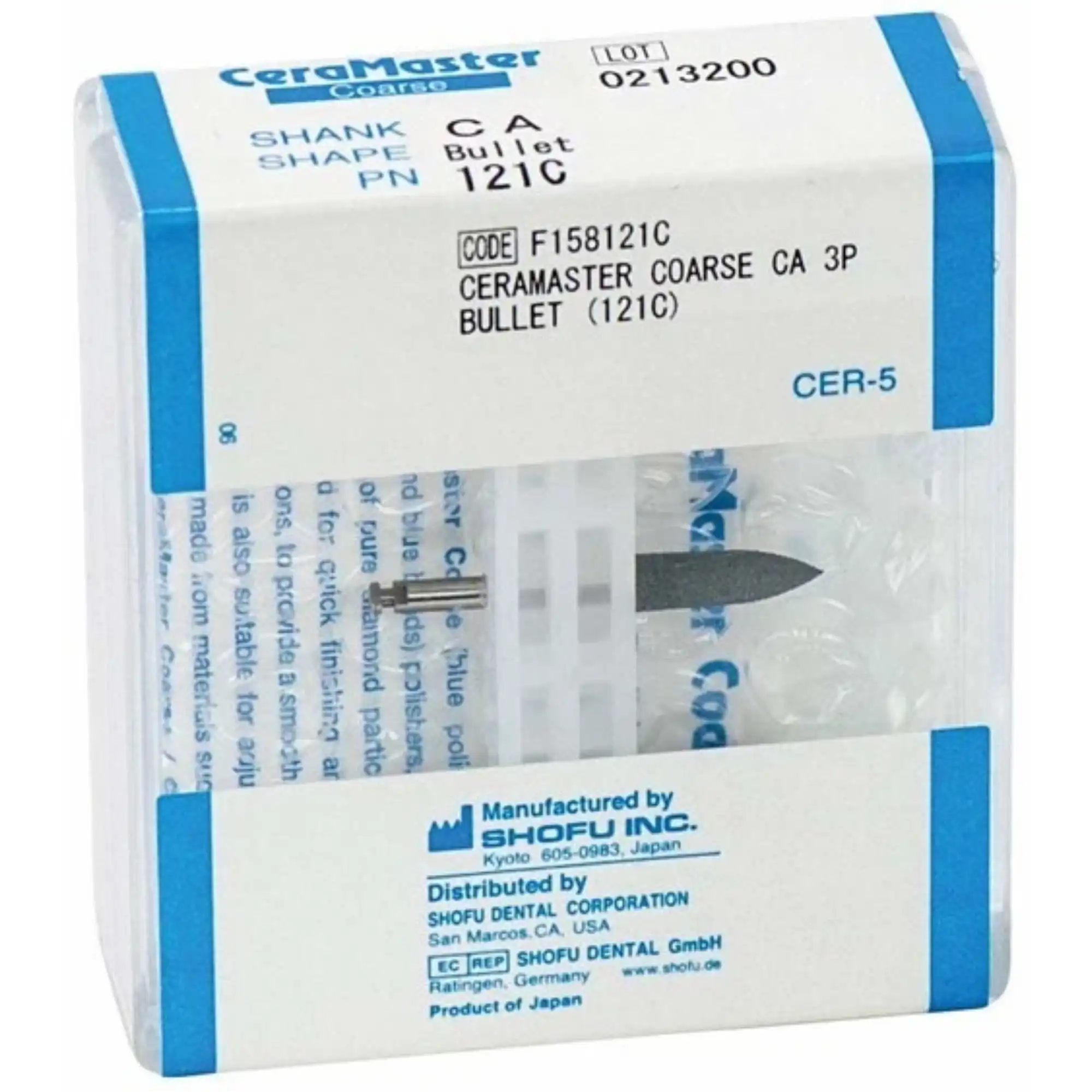 Shofu CeraMaster Coarse Polisher, CA, Bullet, #040, Coarse, Blue/White, 3/Pk, 121C thumbnail 4