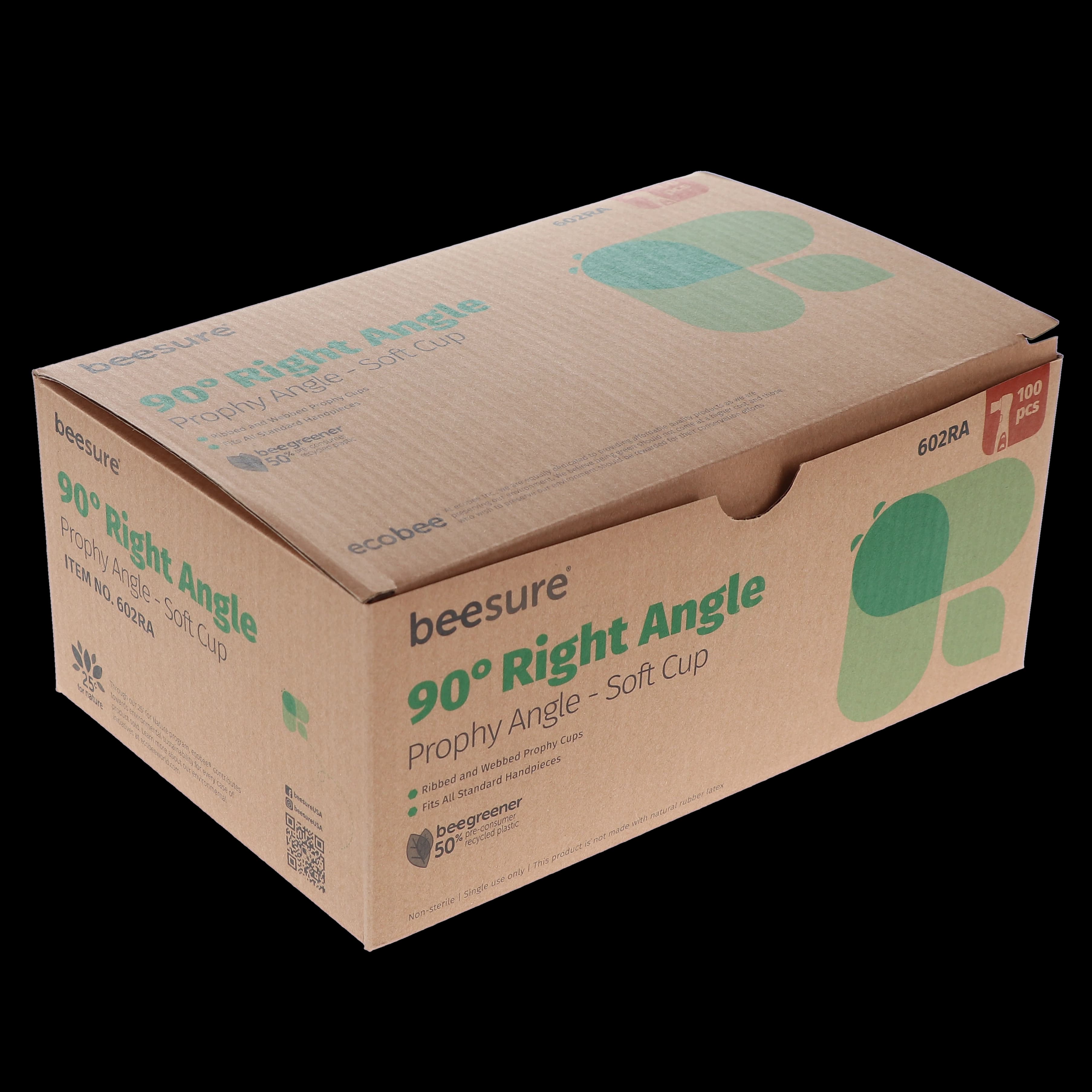 BeeSure Disposable Prophy Angle, 90° Right Angle, Soft Green Cup, Ribbed & Webbed, Latex-Free, 100/Box, BE602RA thumbnail 8