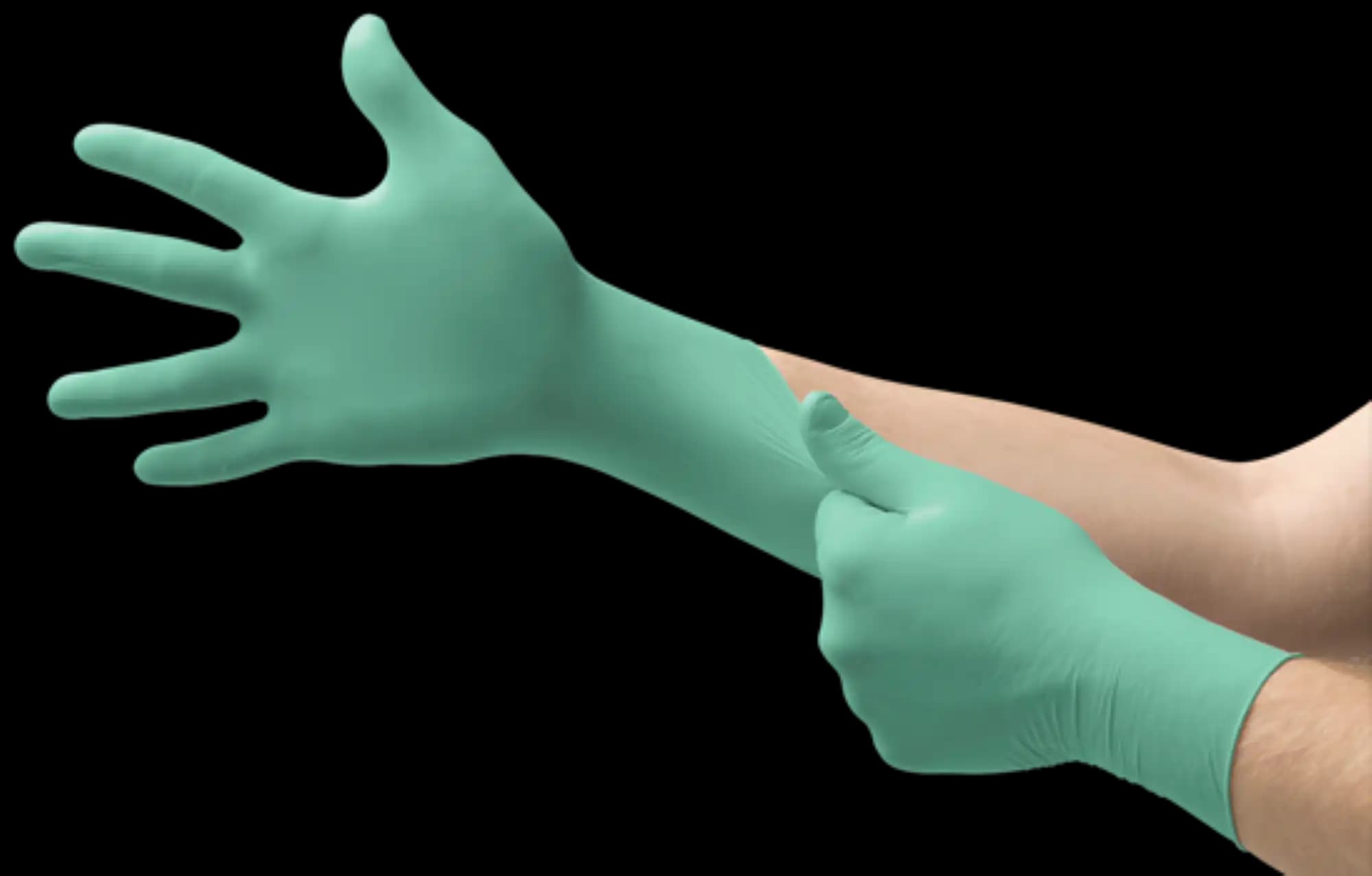 Micro-Touch Affinity Synthetic Exam Gloves, Powder-Free, Non-Sterile, Large, Green, Textured Fingertips, 100/Box, 3773 thumbnail 10
