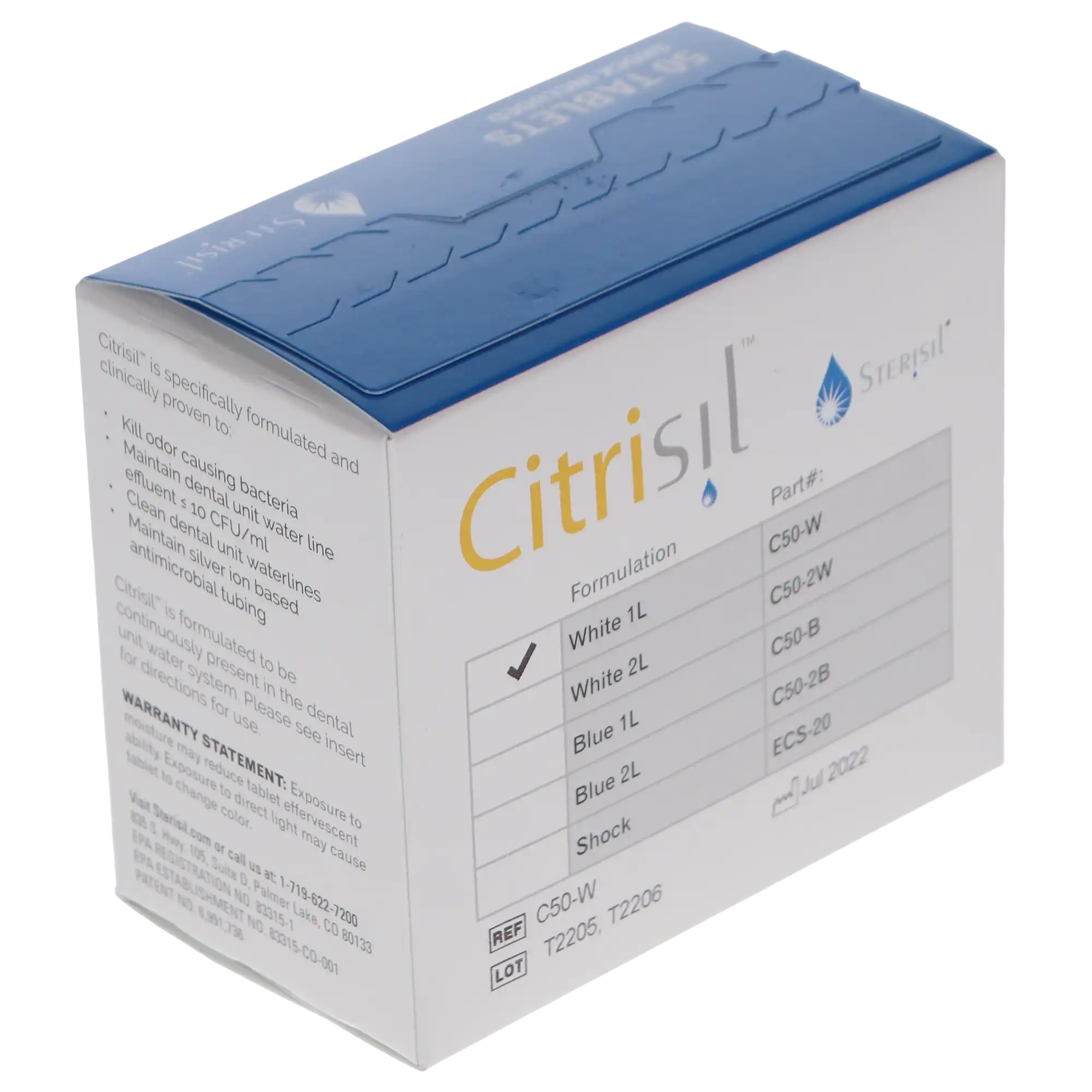 CitriSil Dental Waterline Cleaner Tablets, White, 1 Liter, 50/Pk (48 Maintenance + 2 Shock), C50-W thumbnail 2
