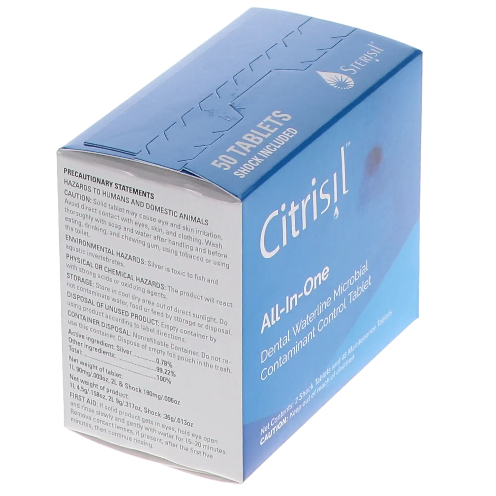 Sterisil CitriSil Dental Waterline Cleaner Tablets, Blue, 1L, 50/Pk (48 Maintenance + 2 Shock), C50-B thumbnail 3