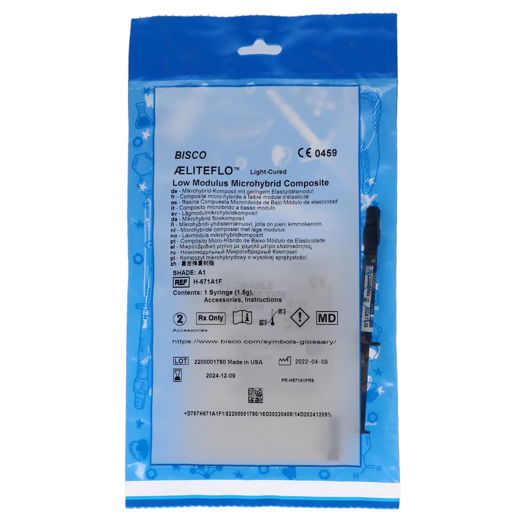 Bisco AeliteFlo A1 Flowable Composite, 1.5g Syringe Refill, H-671A1F thumbnail 3