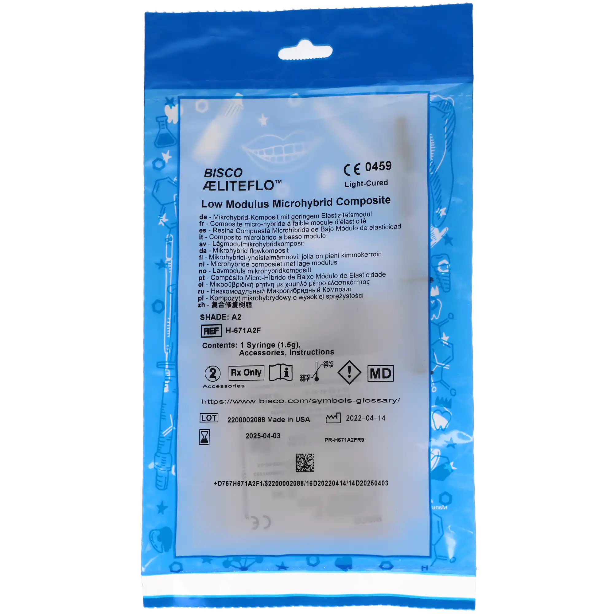 Bisco AeliteFlo A2 Flowable Composite, 1.5g Syringe Refill, Shade A2, H-671A2F thumbnail 3