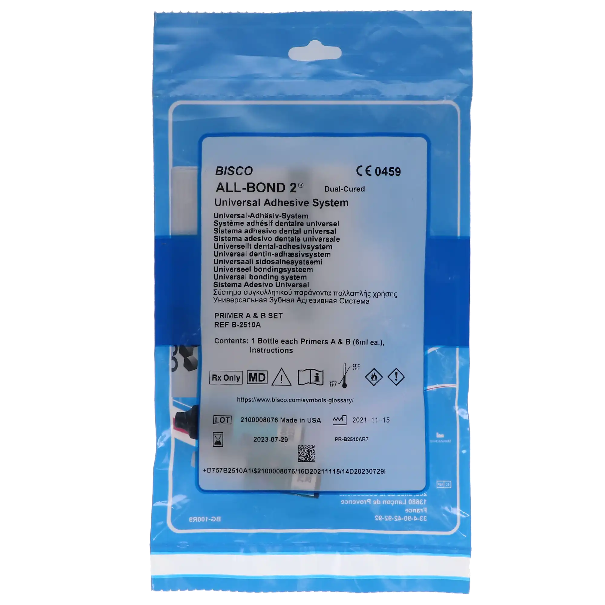 All-Bond 2 Universal Dental Adhesive System, Primers A & B Set, Refill, 6 ml/Bottle, 1/Pk, B-2510A thumbnail 4