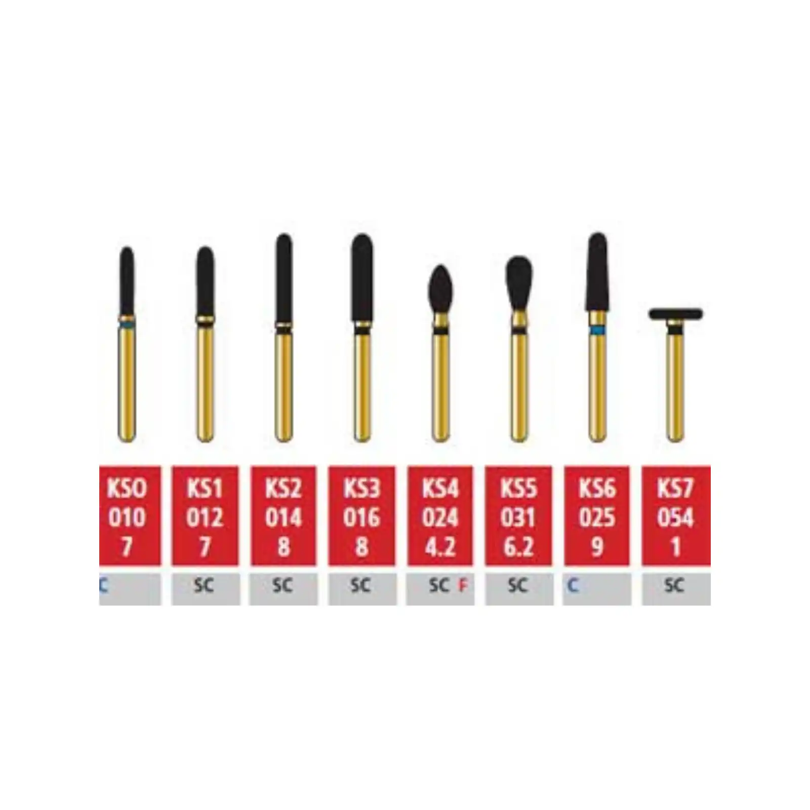 Alpen Diamond Burs, FG, KS Modified Cylinder, Super Coarse, Black, # KS2-014SC, 5/Pk, 60032699 - Alpen Diamond Burs, FG, KS Modified Cylinder, Super Coarse, Black, # KS2-014SC, 5/Pk, 60032699 - Image 1
