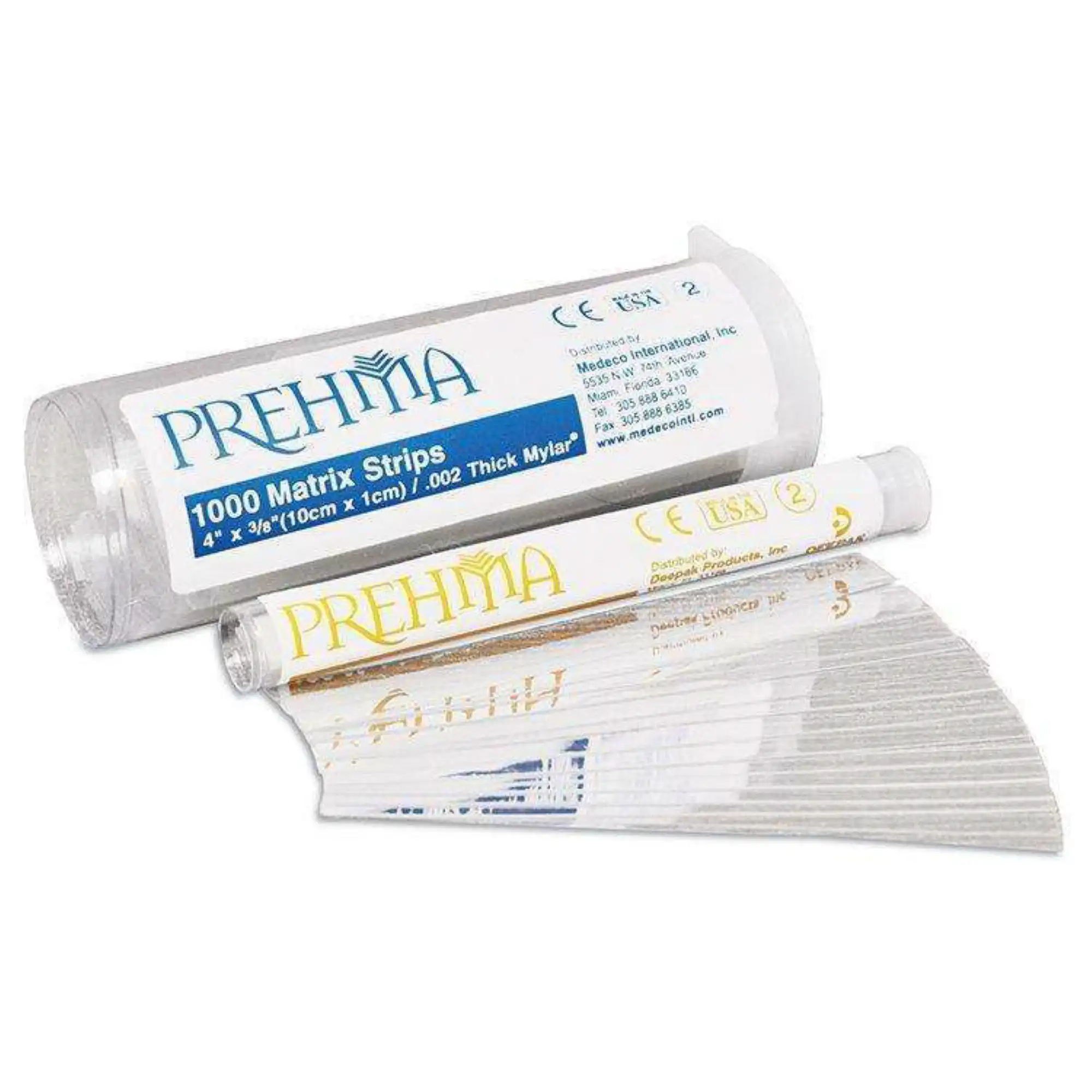 Keystone Prehma Mylar Matrix Strips, Clear, 0.002" (60 microns) Thick, 4" x 3/8", Tube of 100 - Keystone - (Md) Prehma Mylar Strips 100/Pack - Image 1