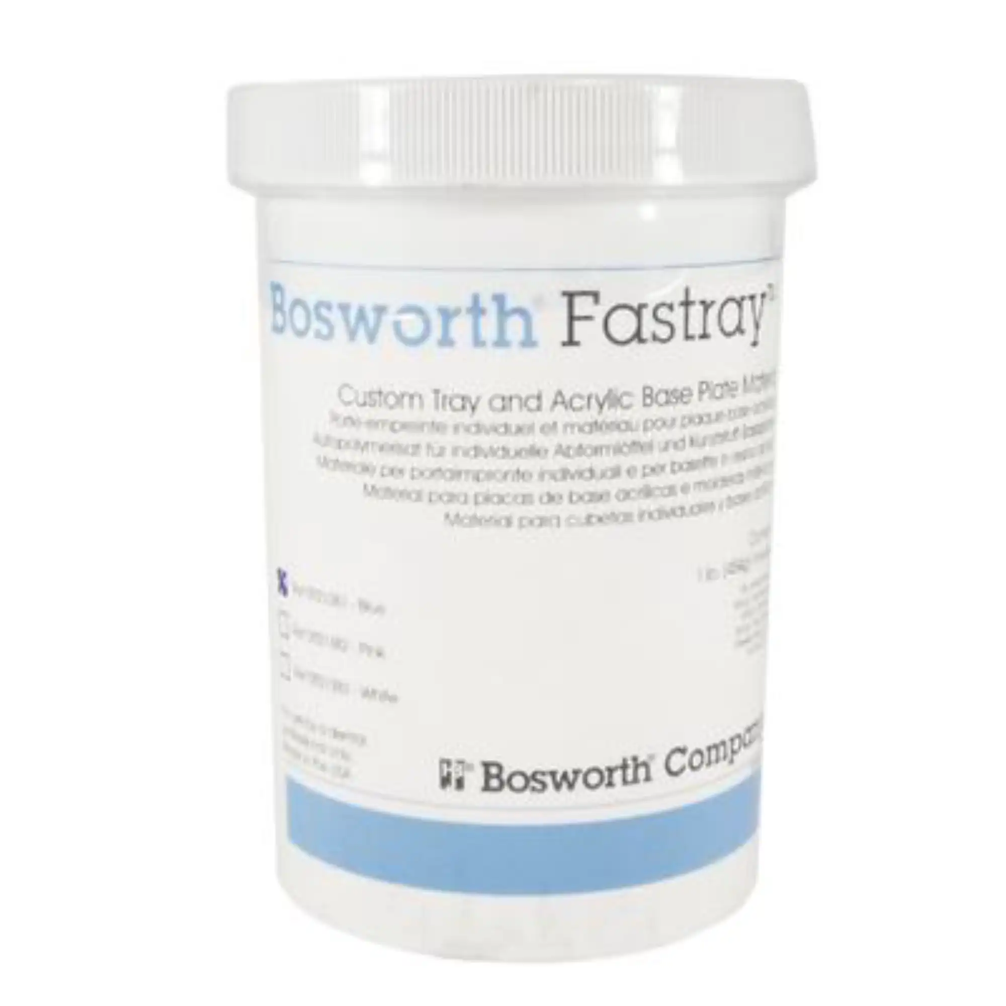 Keystone Fastray Self-Curing Custom Tray Acrylic Powder, Blue, 1 lb, 0921381 - Keystone - 1.Lb. Fastray Powder Blue, 0921381 - Image 1