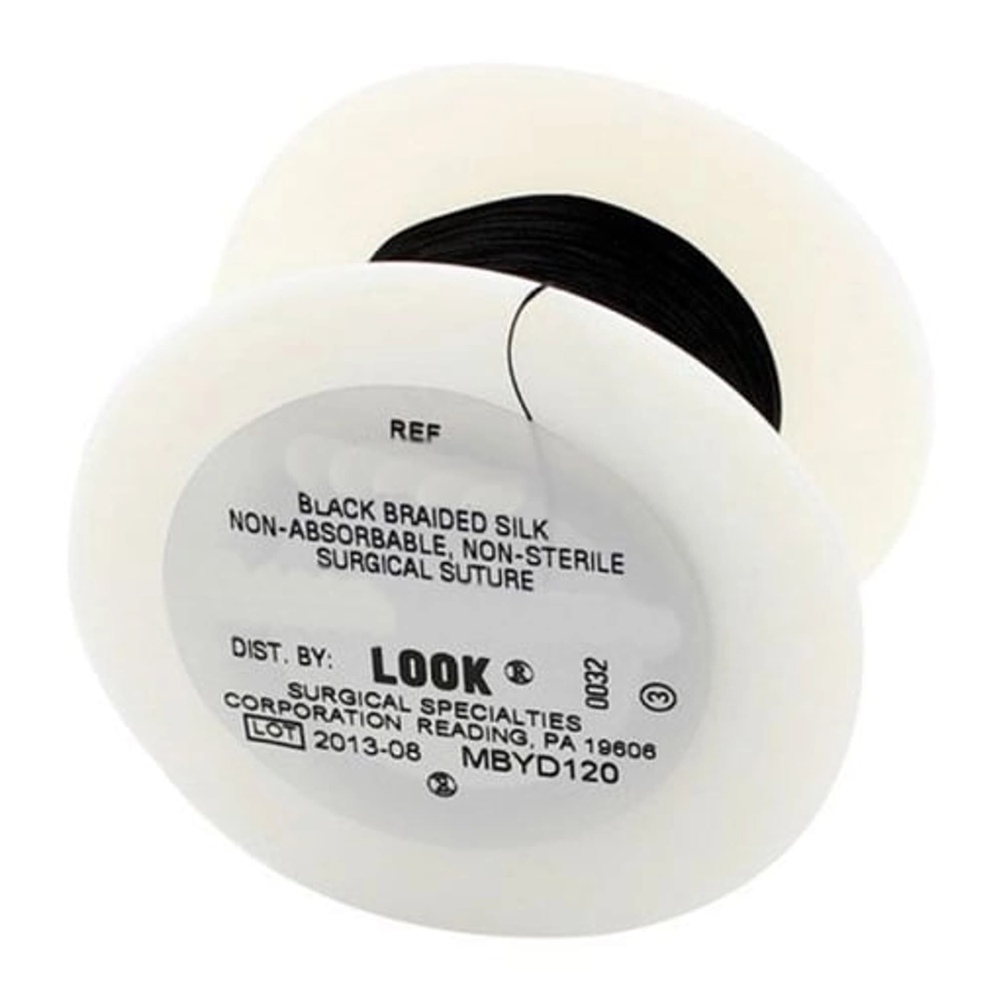 Look Silk Suture, Non-Sterile, Black Braided on Spools, 25 yds, # 2-0, 1/Pk, SP106 thumbnail 2