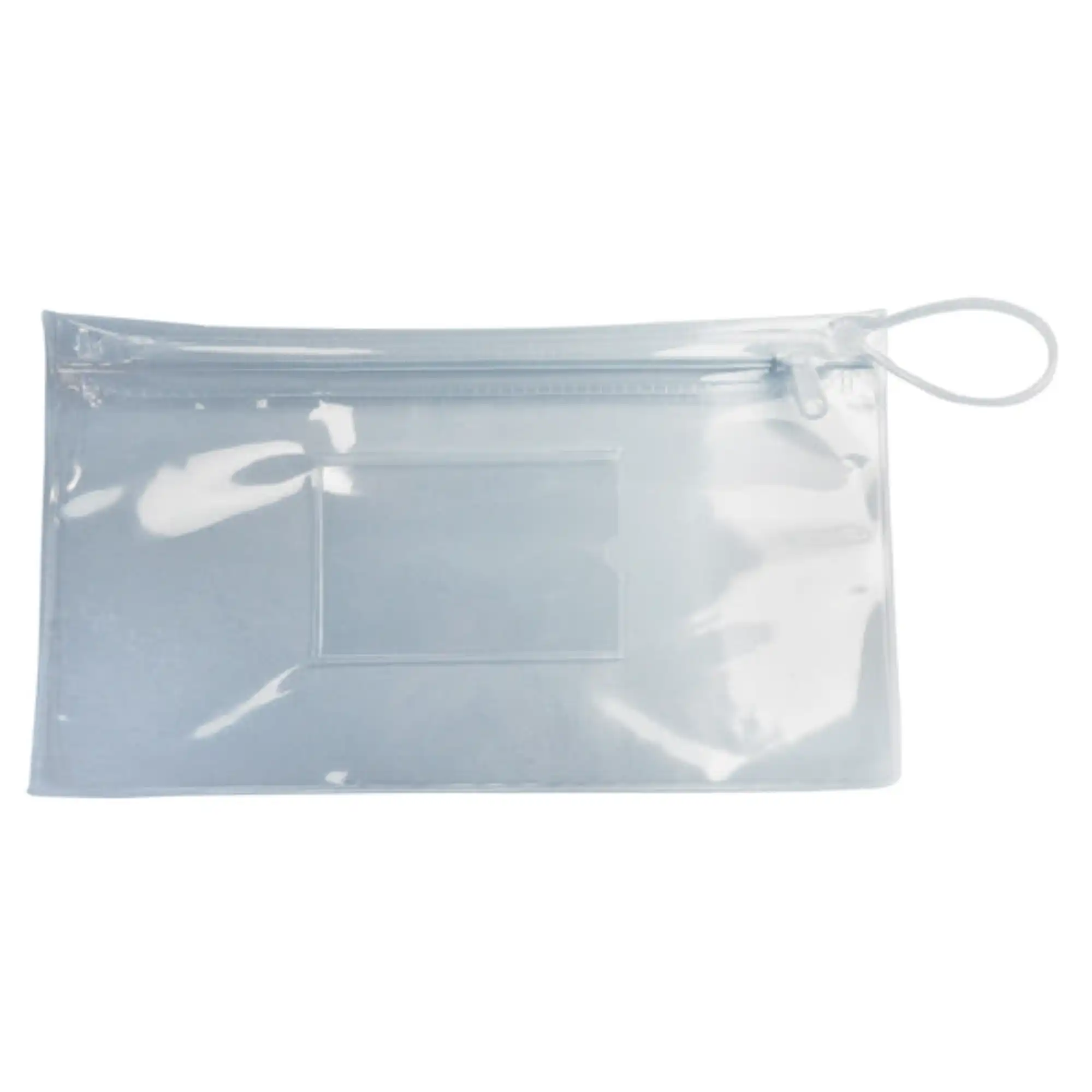 OraBrite Clear Deluxe Dental Bag, Zippered with Pocket, Clear Vinyl, 100/Pk - Clear Deluxe Dental Bag, 100/Pk. Zippered Bag with Pocket. Clear Vinyl - Image 1