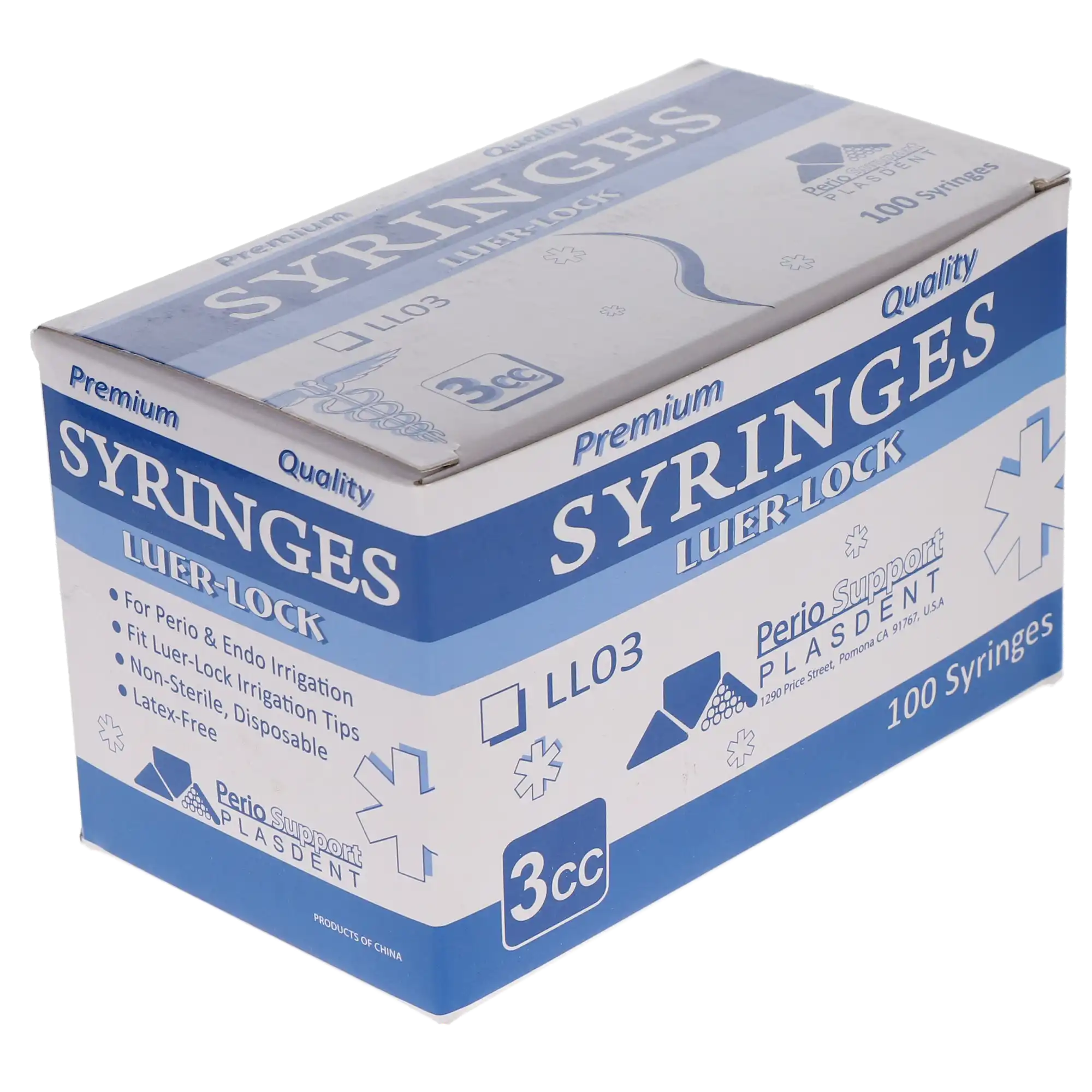 Plasdent Luer-Lock Endo Irrigation Syringes, 3cc, Disposable, Non-Sterile, 100/Box, LL03 thumbnail 3