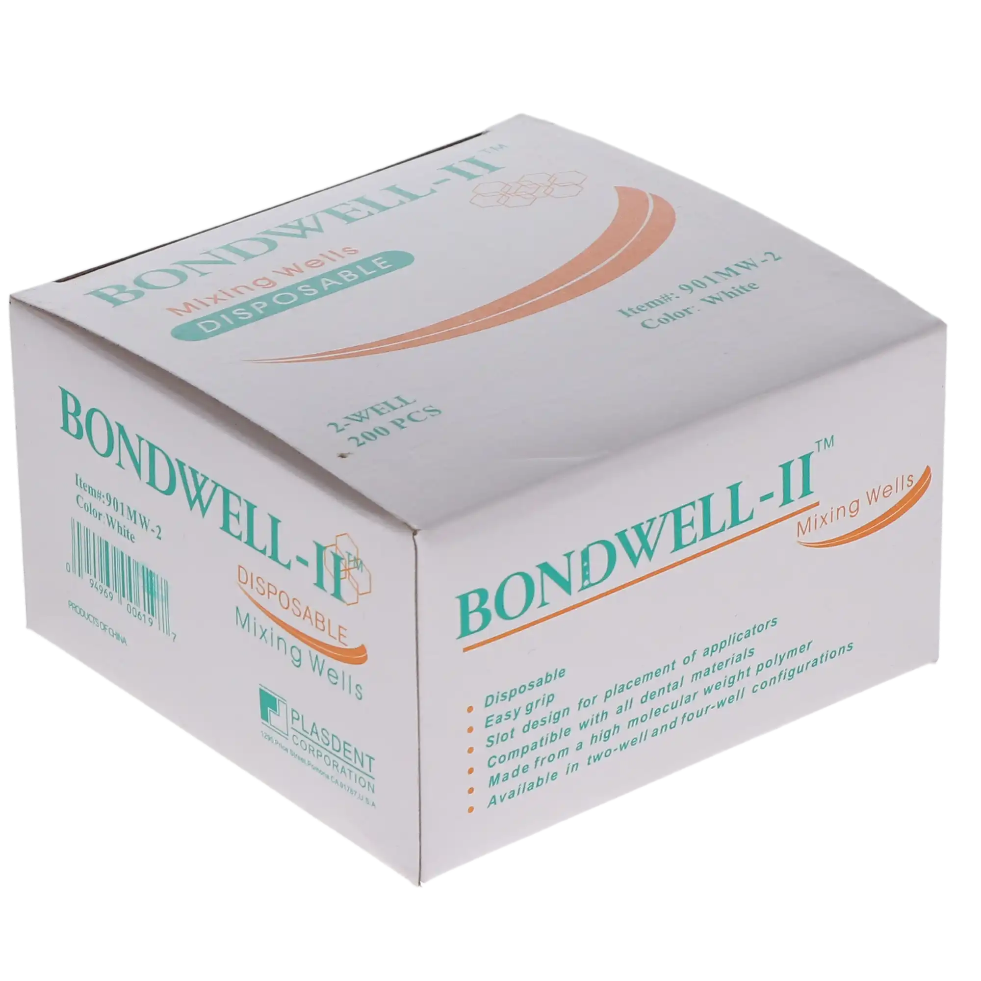 Plasdent Bondwell-II Disposable 2-Well Mixing Wells, White, 200/Box, 901MW-2 thumbnail 3
