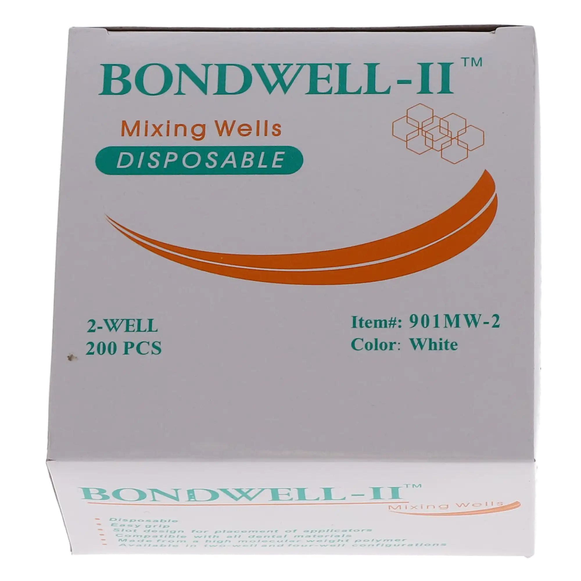 Plasdent Bondwell-II Disposable 2-Well Mixing Wells, White, 200/Box, 901MW-2 thumbnail 4