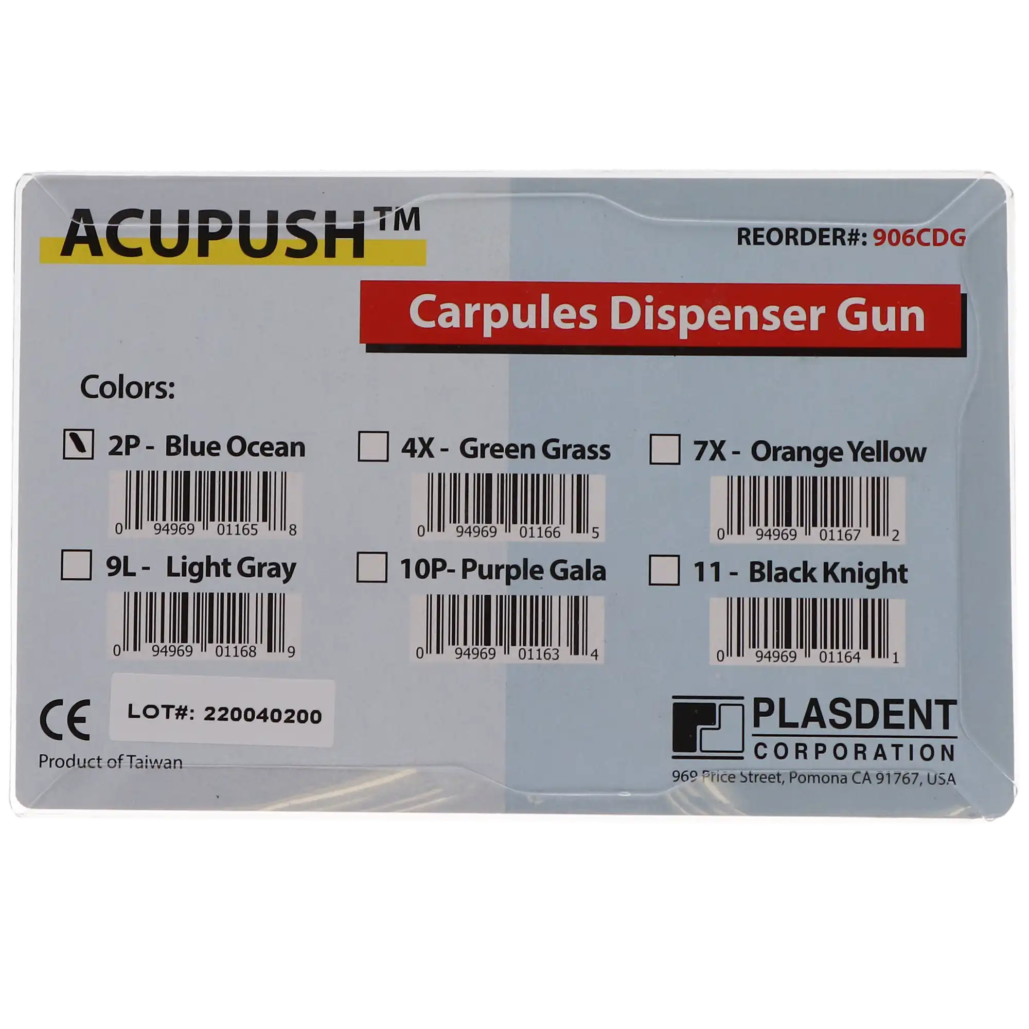 AcuPush Carpules Dispenser Gun, Blue Ocean, 1/Pk, 906CDG-2P thumbnail 4