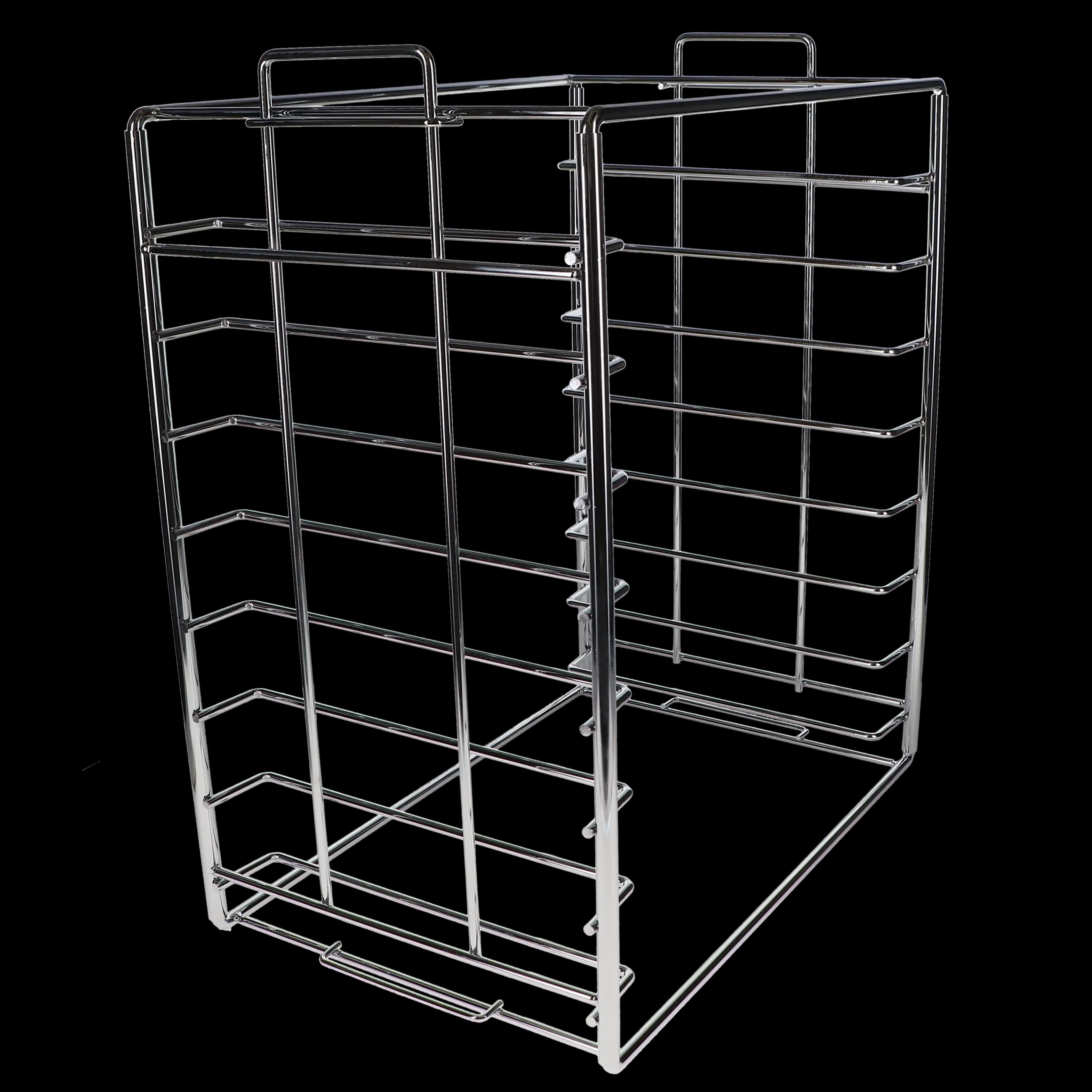 Plasdent Chrome Tray and Lid Rack, Size B, Long Side Loading, Holds 8 Covered Trays, 14-1/2"W x 9-3/4"D x 17-1/2"H, 300TRB-H thumbnail 2