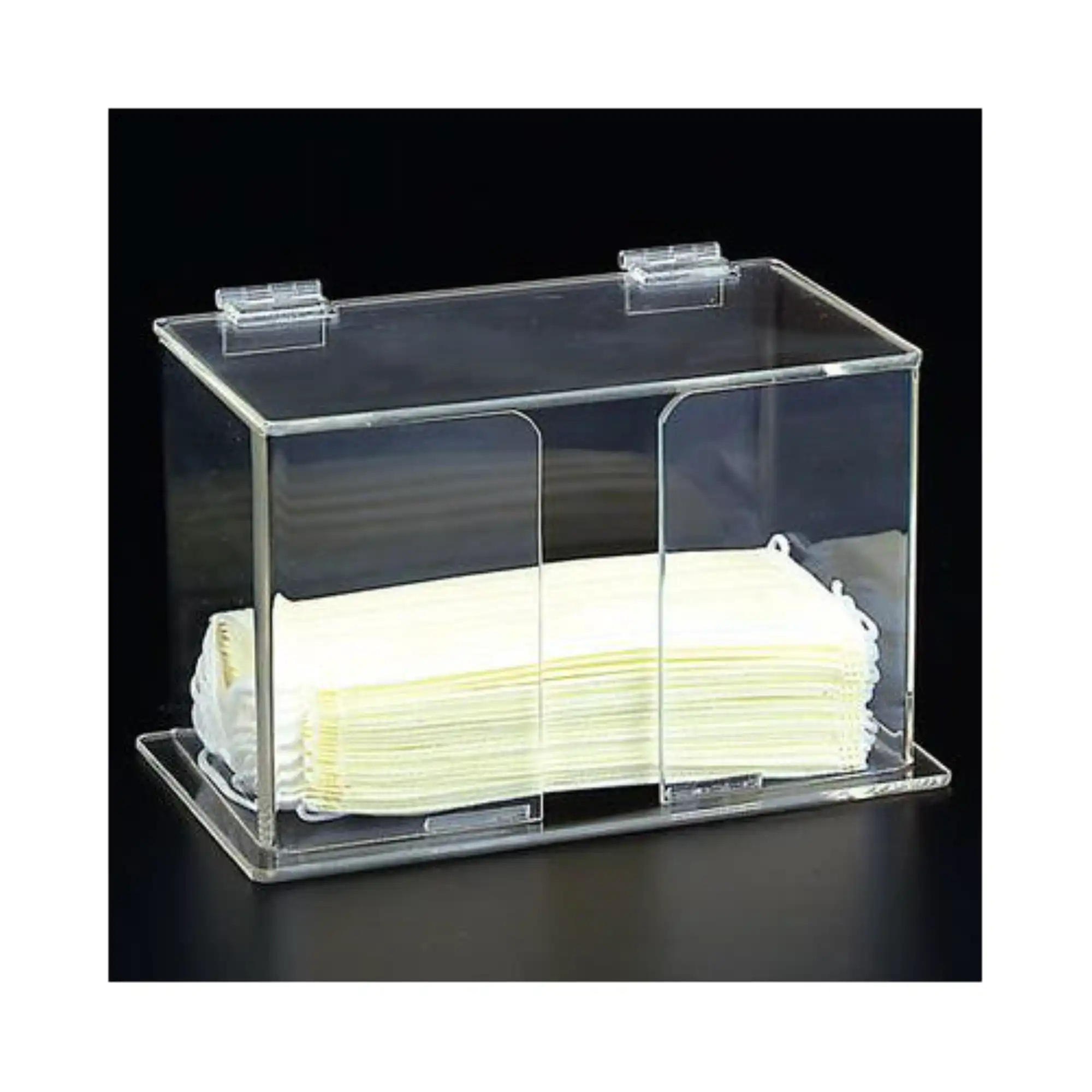 Plasdent Earloop Face Mask Organizer, Clear Acrylic, Countertop, 8-1/2" W x 5-1/4" H x 5" D, 1/Pk, 1212 thumbnail 2