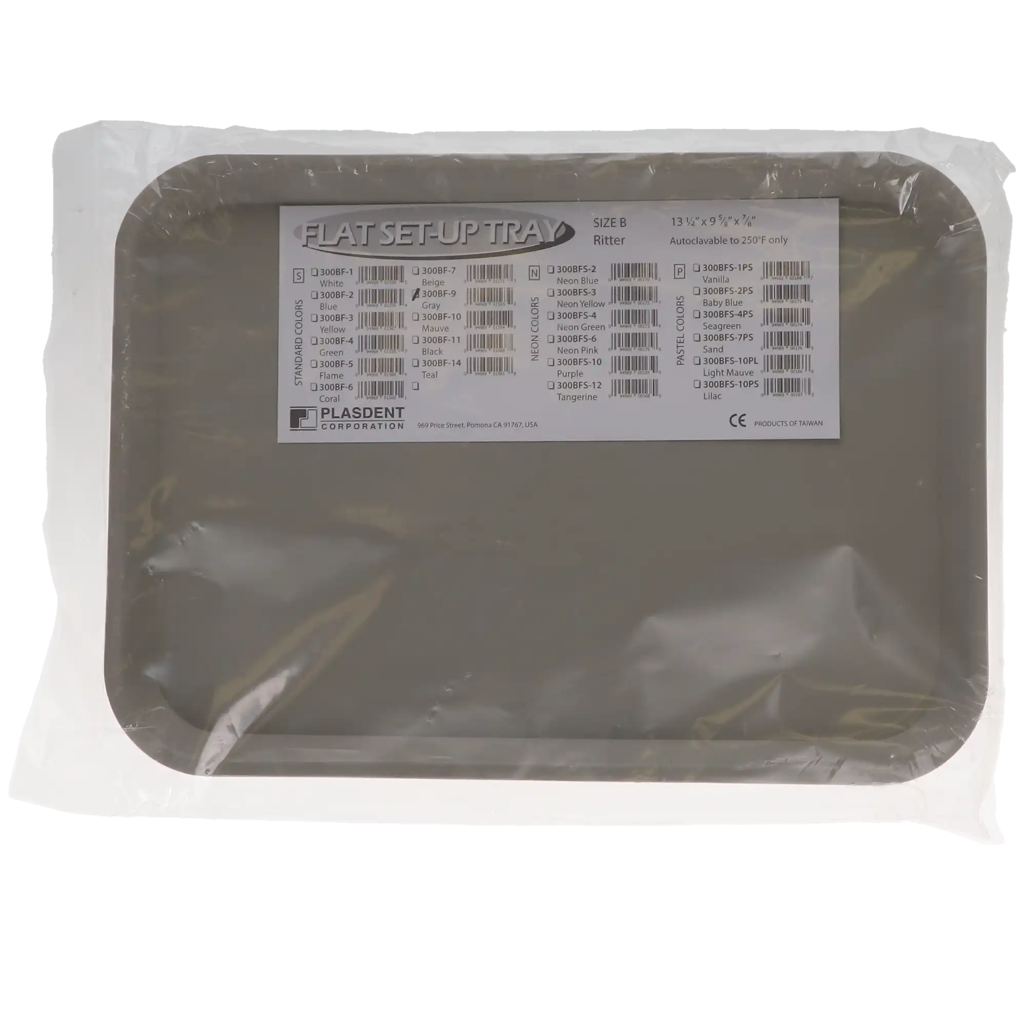 Plasdent Set-Up Plastic Flat Tray, Size B (Ritter), Gray, 13-1/2" x 9-5/8" x 7/8", 1/Pk, 300BF-9 thumbnail 4