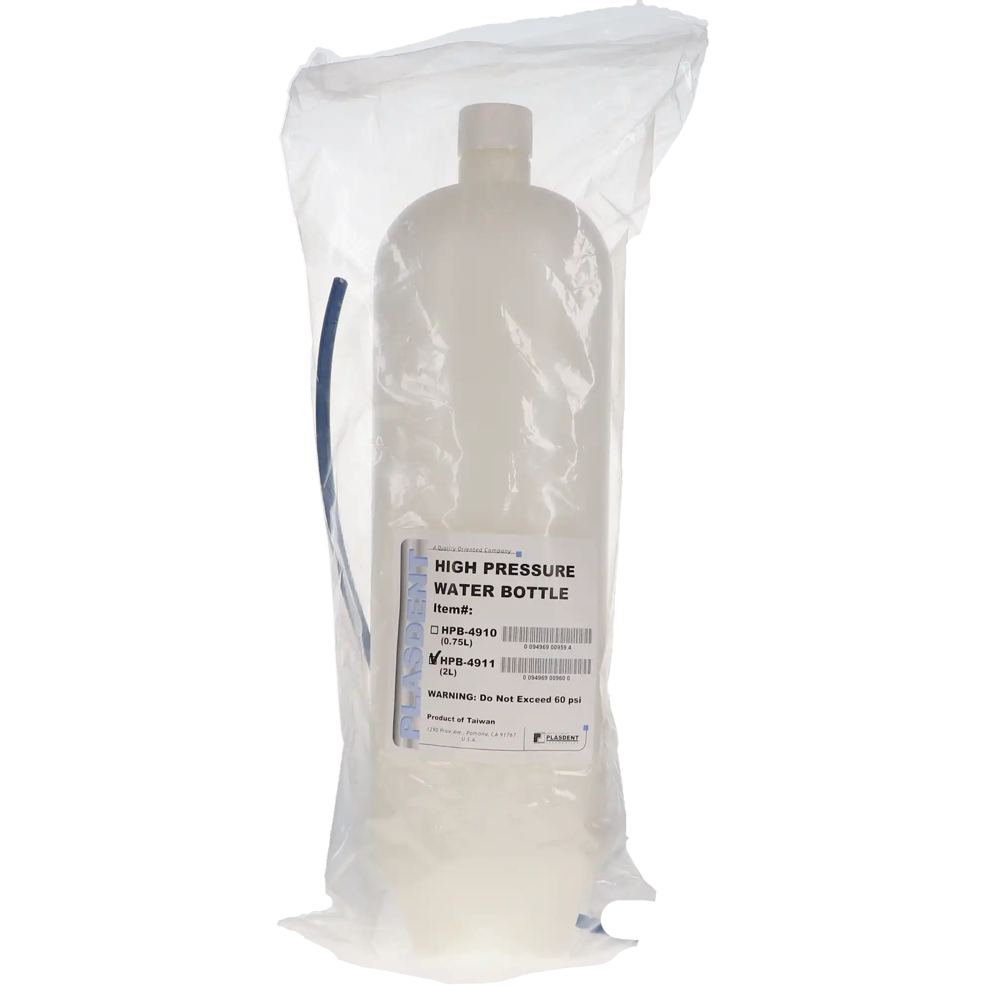 Plasdent High Pressure Water Bottle, 2 Liter, White, 3-1/2" Dia x 14-1/2" H, 1/Pk, HPB-4911 thumbnail 5