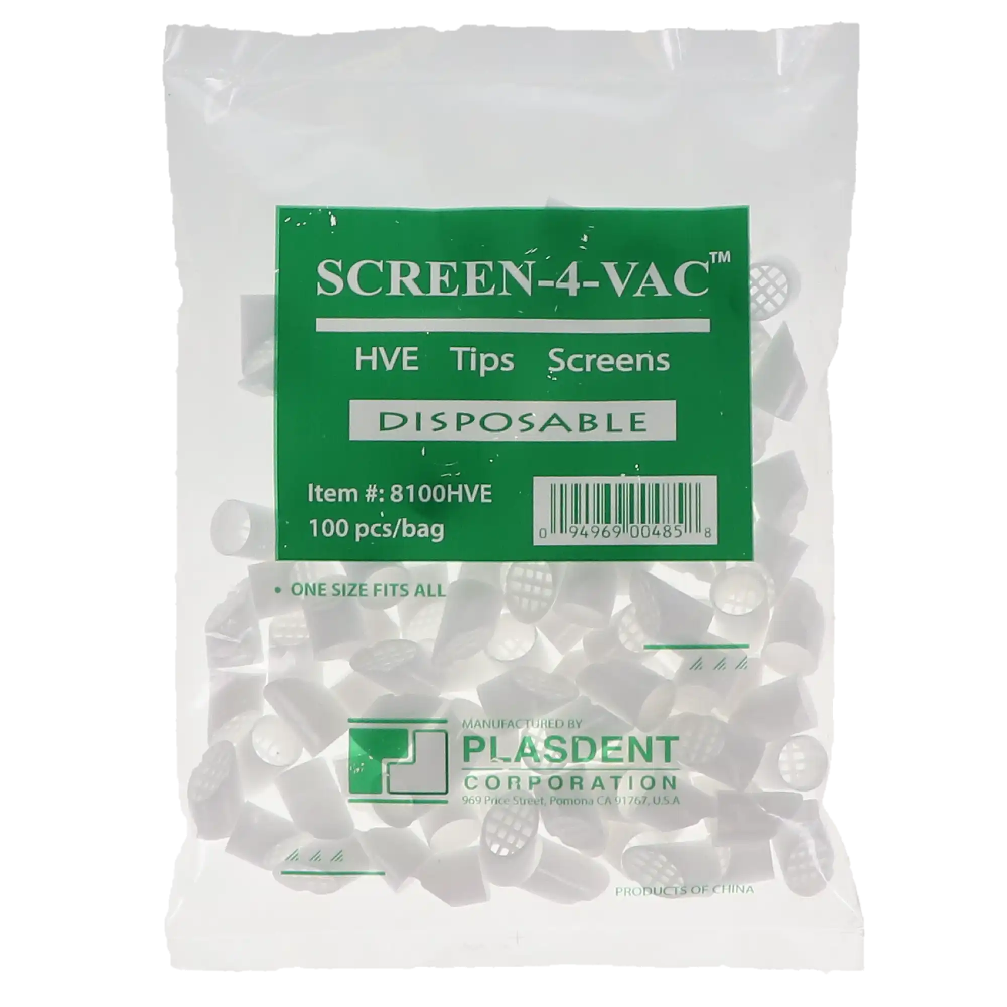 Plasdent HVE Tip Screens, Clear, Snap-On, Fits 7/16" HVE Tips, 100/Bag, 8100HVE thumbnail 3