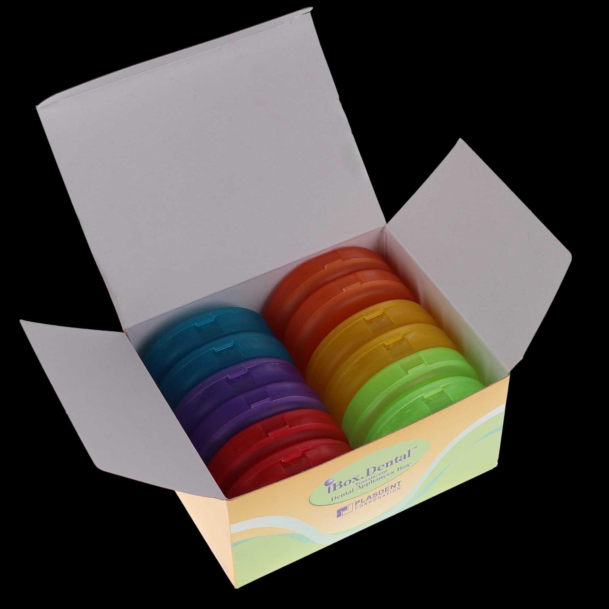 Plasdent iBox Dental Appliance Case, Extra-Slim, Hinged, Assorted Translucent Colors, 12/Box, 200-IBX-ASST thumbnail 5