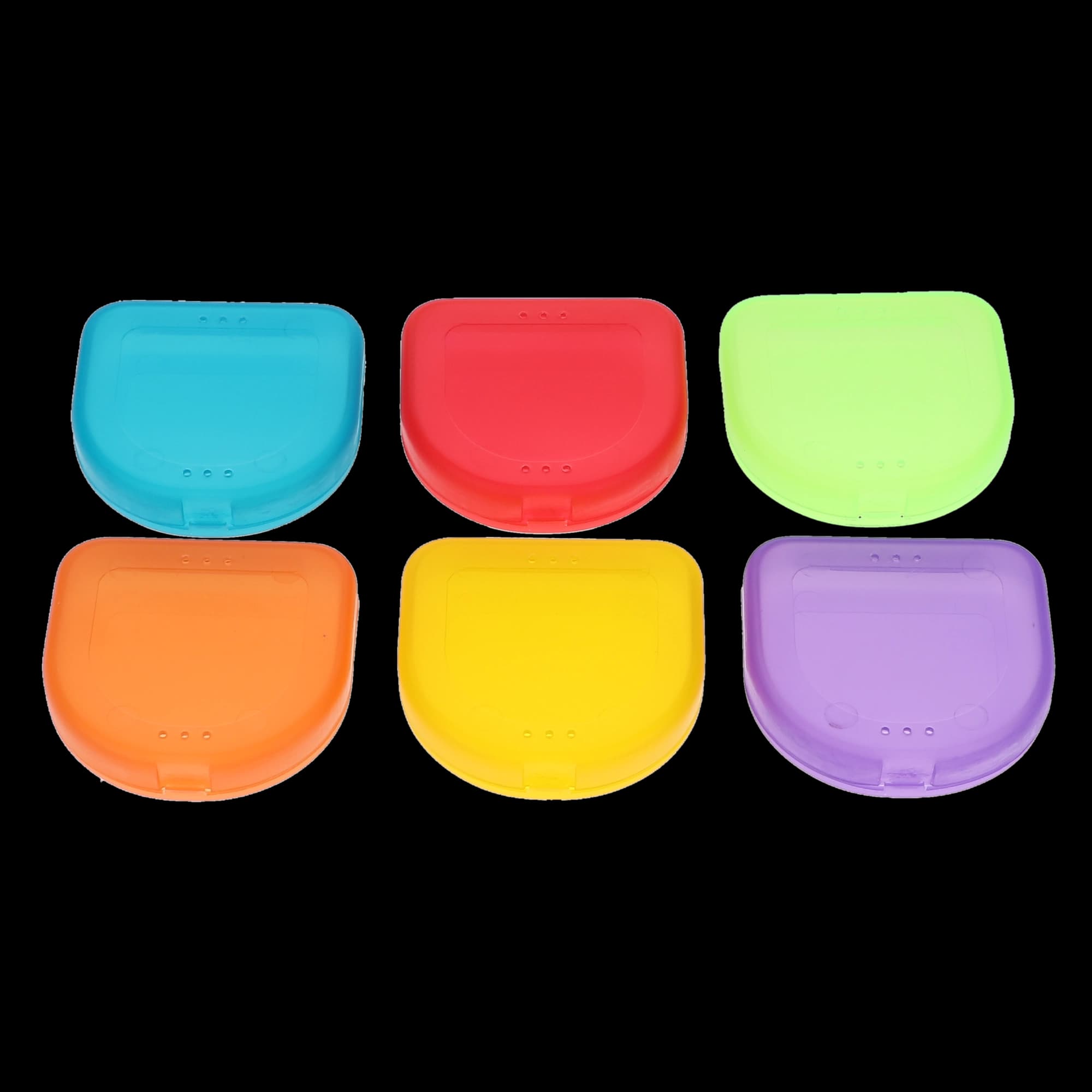 Plasdent iBox Dental Appliance Case, Extra-Slim, Hinged, Assorted Translucent Colors, 12/Box, 200-IBX-ASST thumbnail 2