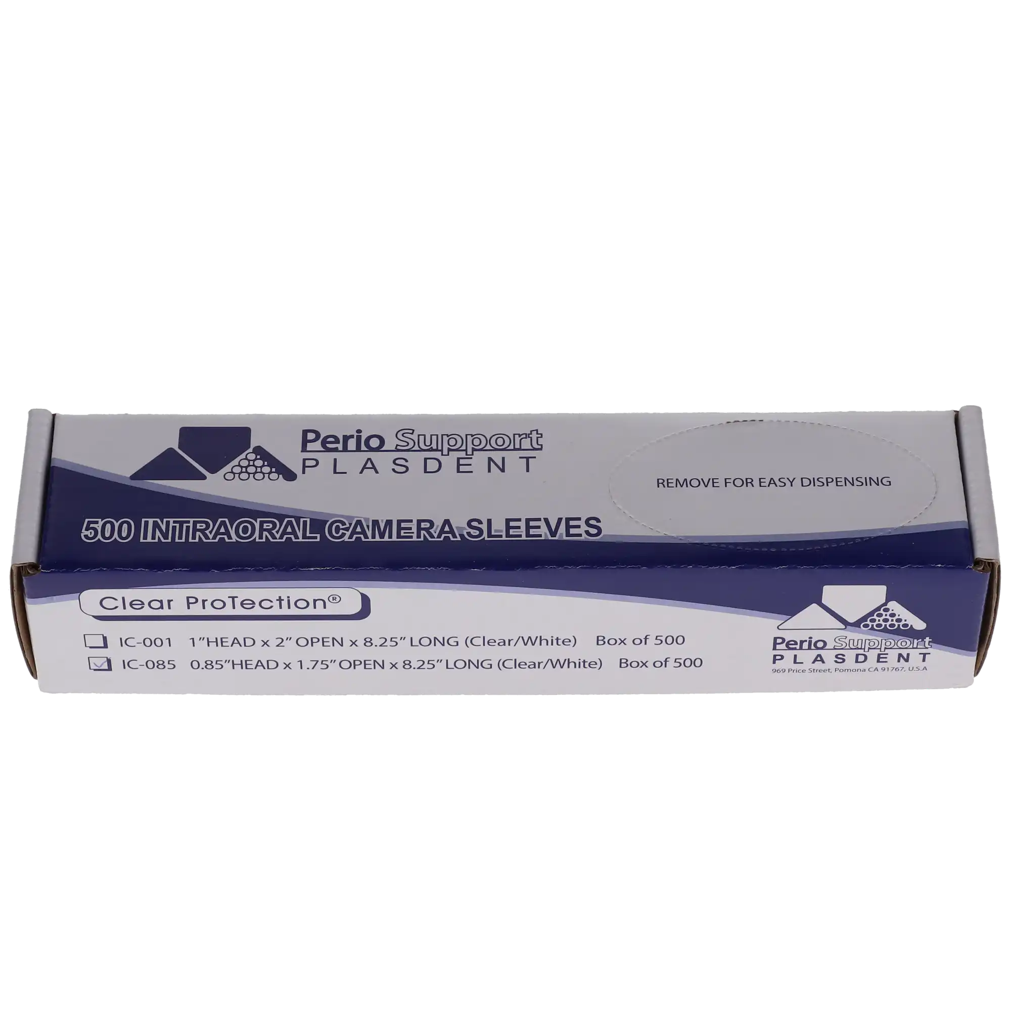 Plasdent Intraoral Camera Sleeves, 0.85" Head x 1.75" Open x 9.5" Long, Clear/White, 500/Box, IC-085 thumbnail 3