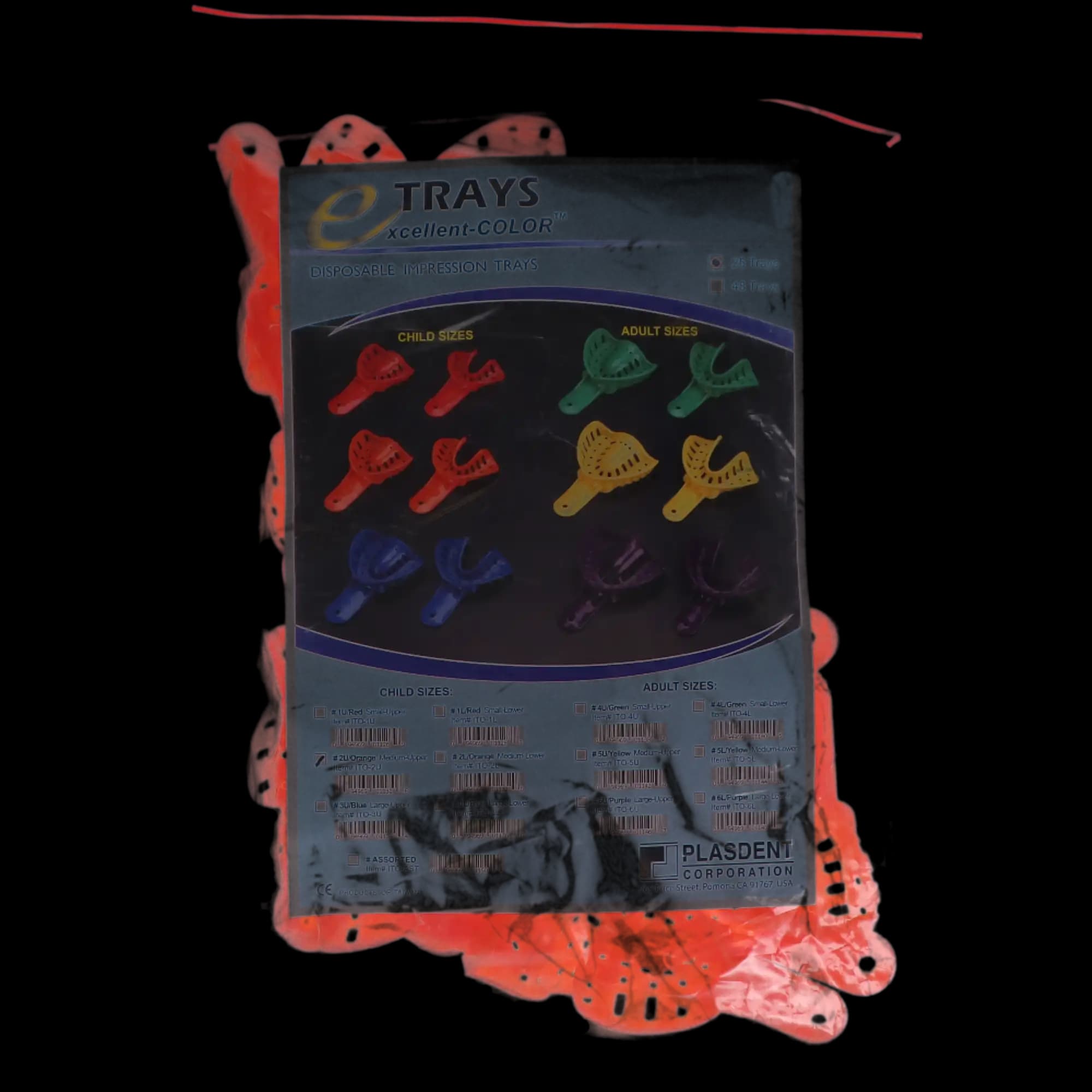Excellent-Colors Ortho Impression Trays #2 MED-UP/Orange 25/Pk, ITO-2U thumbnail 5
