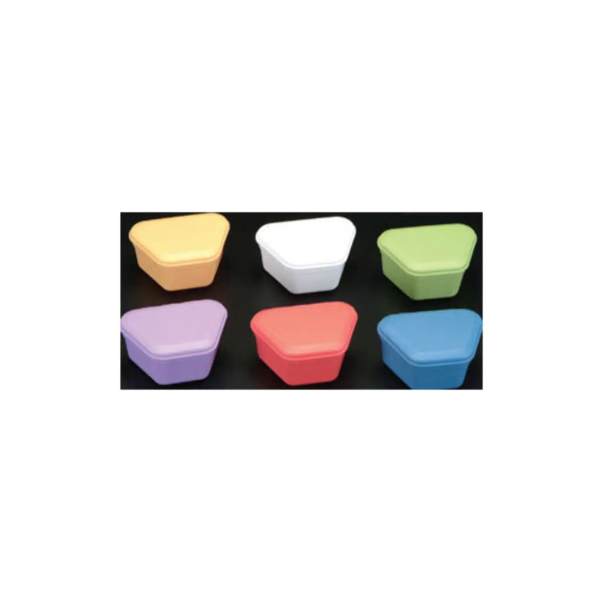 Plasdent ProBath Denture Boxes, Heavy Gauge, Soft Plastic, 2" Deep, Assorted Pastel Colors, 12/Box, 200PBH-PA - Plasdent - Pro Denture Box 12Pcs/Box Assorted Colors, 200PBH-PA - Image 1
