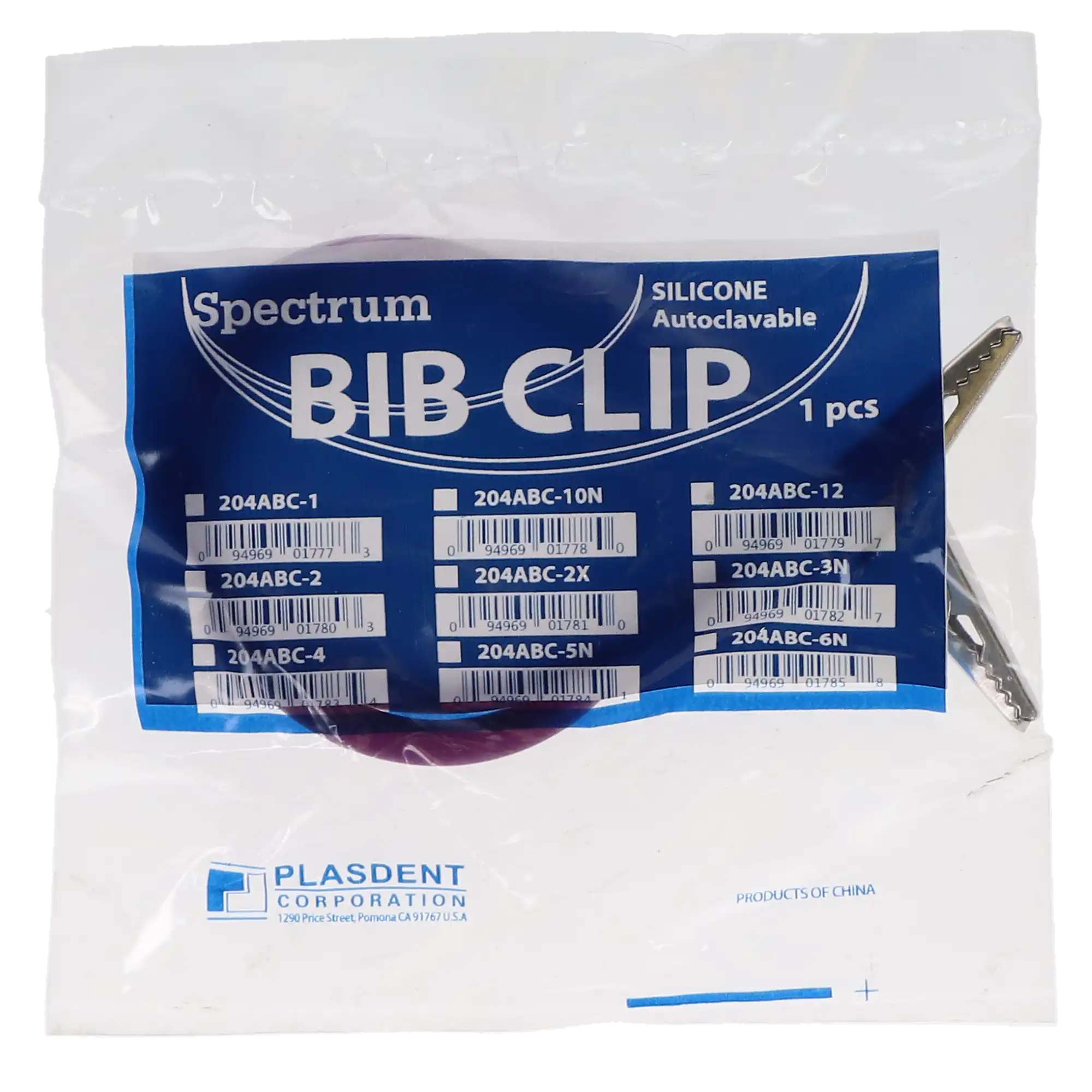 Spectrum Bib Clips, 17.5", Purple, 1/Pk, 204ABC-10N thumbnail 4