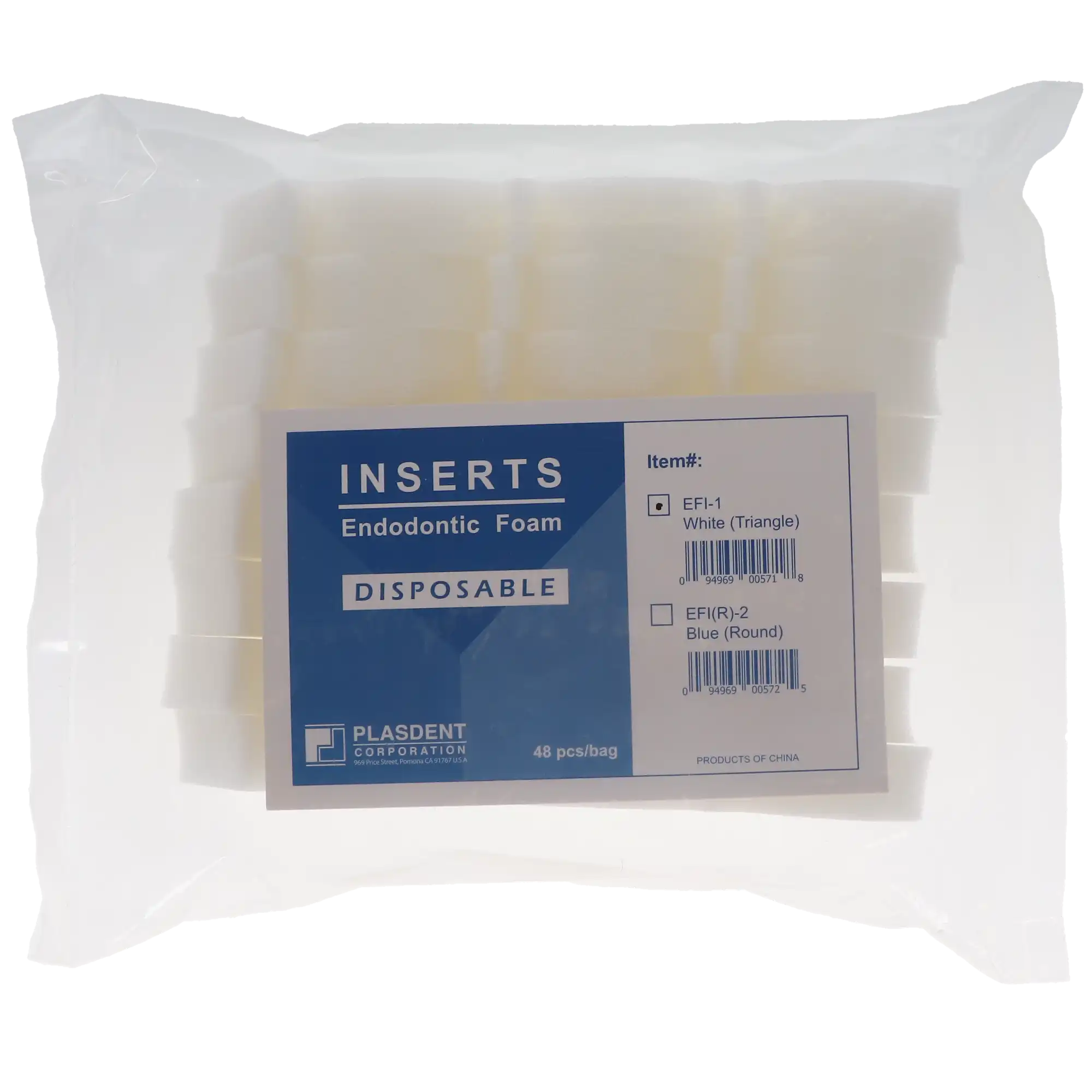 Plasdent Endo Foam Inserts, Triangle, White, Disposable, 48/Pk, EFI-1 thumbnail 6