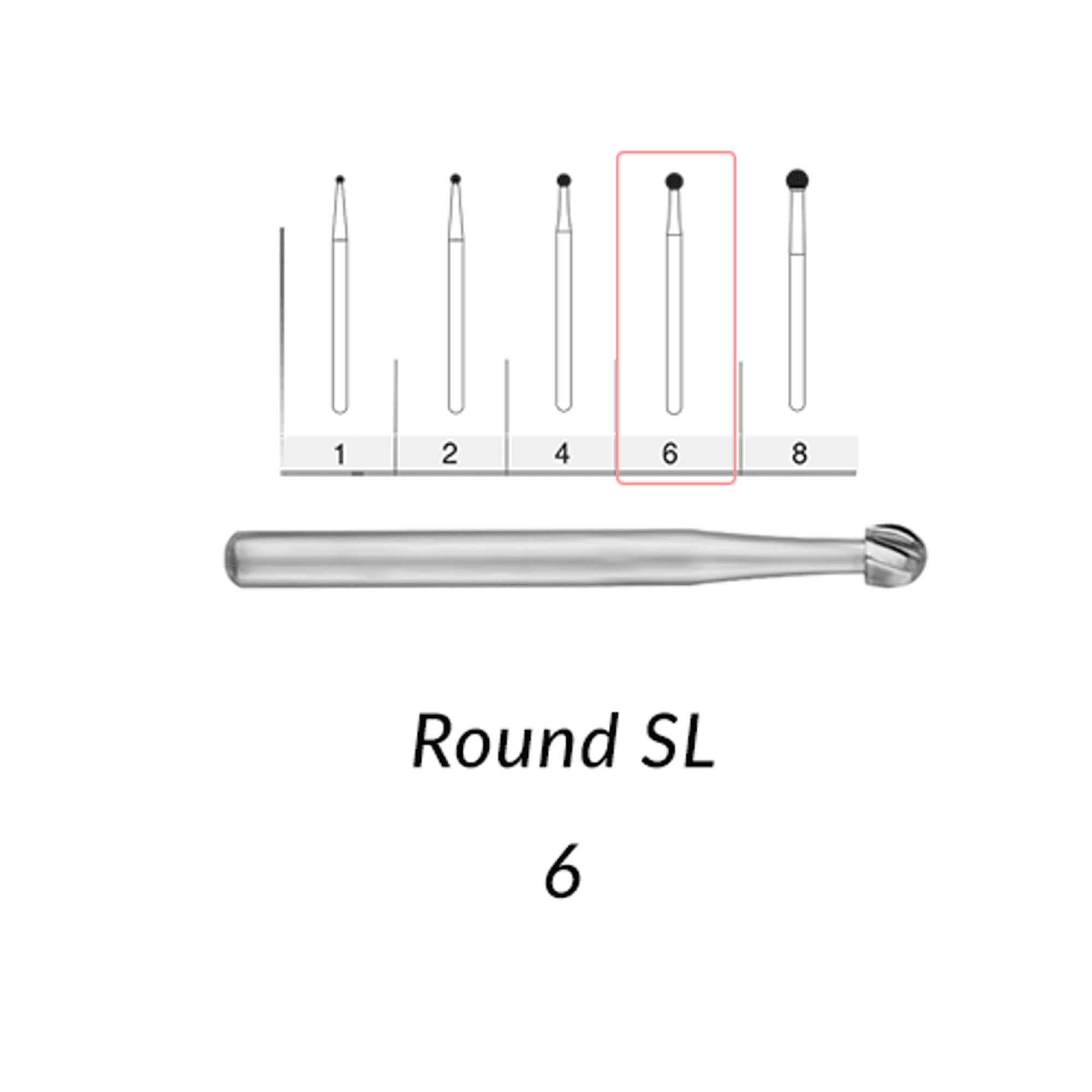 SS White Standard Operative Carbide Burs, FG, Round, #6, 5/Pk - Standard Operative Carbide Burs, FG, Round, # 6, 5/Pk - Image 1