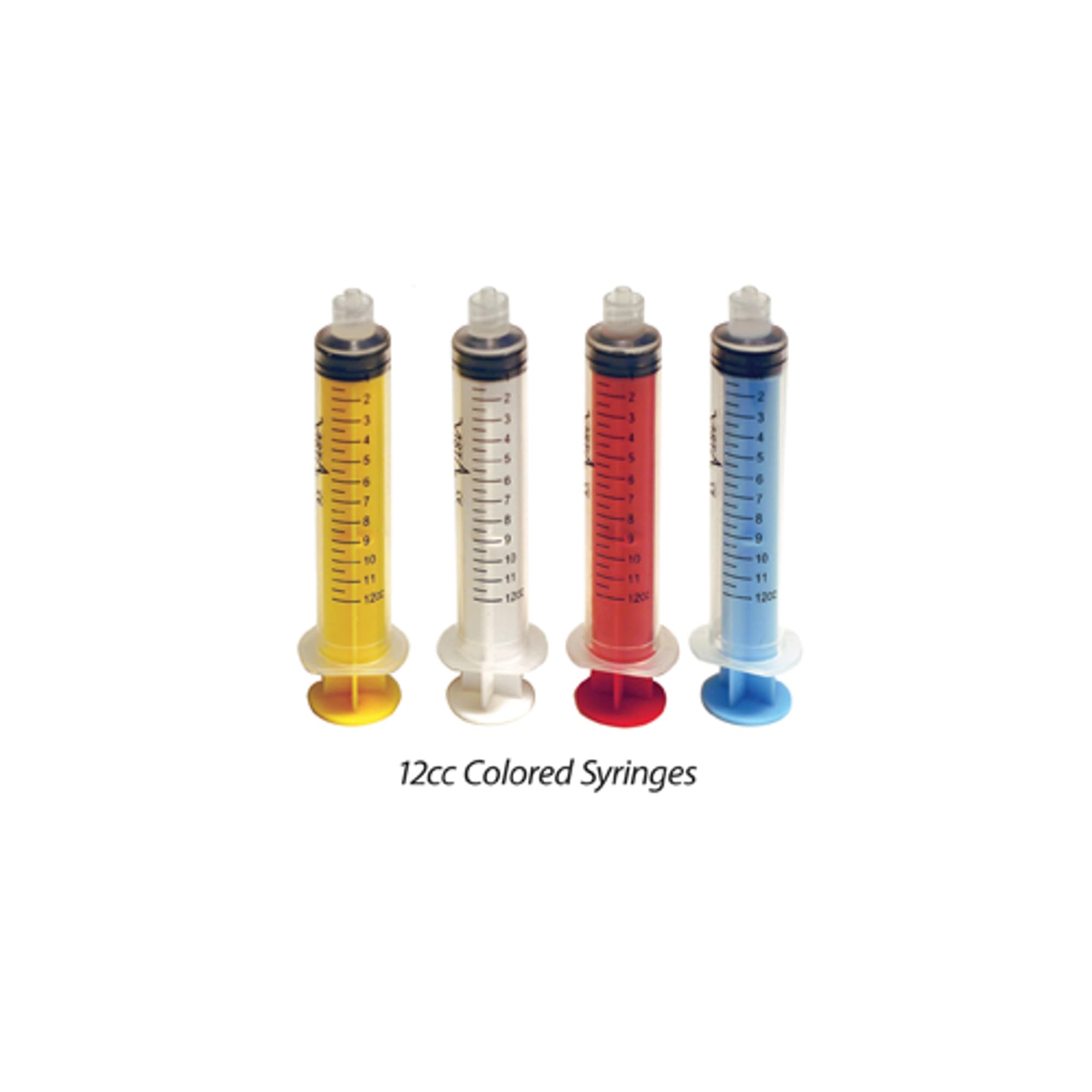 Vista Apex Colored Luer-Lock Syringe, 12cc, White, 80/Box, 317061 - 12cc Luer Lock Color-Coded Syringe, White (80) - Image 1