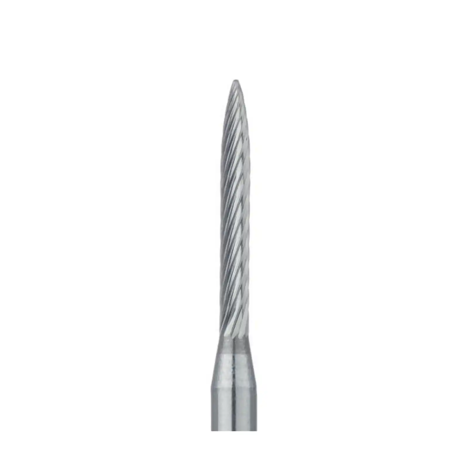 Meisinger Tungsten Carbide Trimming and Finishing Bur, Friction Grip, Flame Shape, 1.2 mm Head, Fine (8-12 Flutes), 5/Pk, HM48L-012-FG thumbnail 2