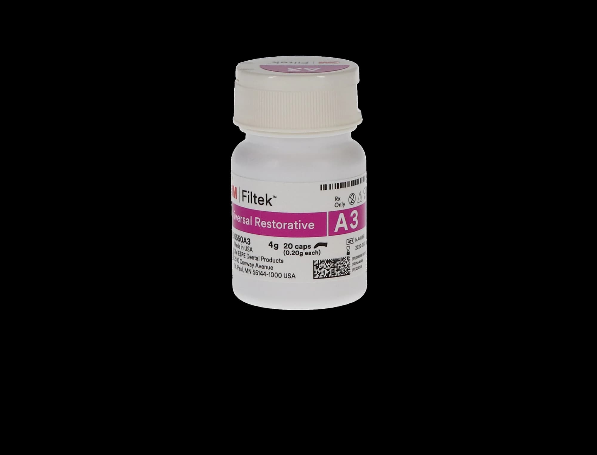 3M Filtek Universal Restorative Capsules, Shade A3, 0.2 g, 20/Pack, 6550A3 thumbnail 4
