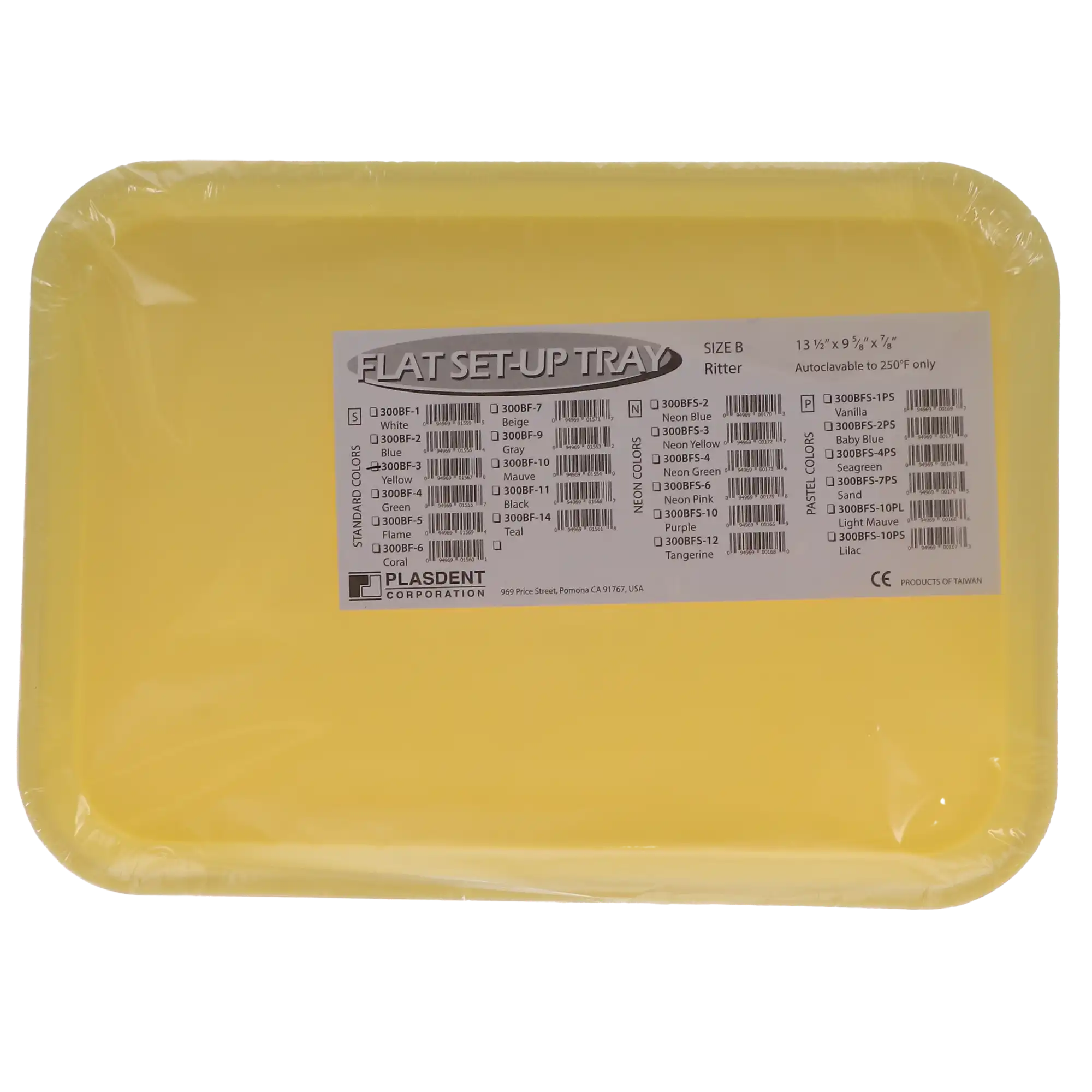 Plasdent Set-Up Plastic Flat Tray, Size B (Ritter), Yellow, 13-1/2" x 9-5/8" x 7/8", 1/Pk, 300BF-3 thumbnail 4