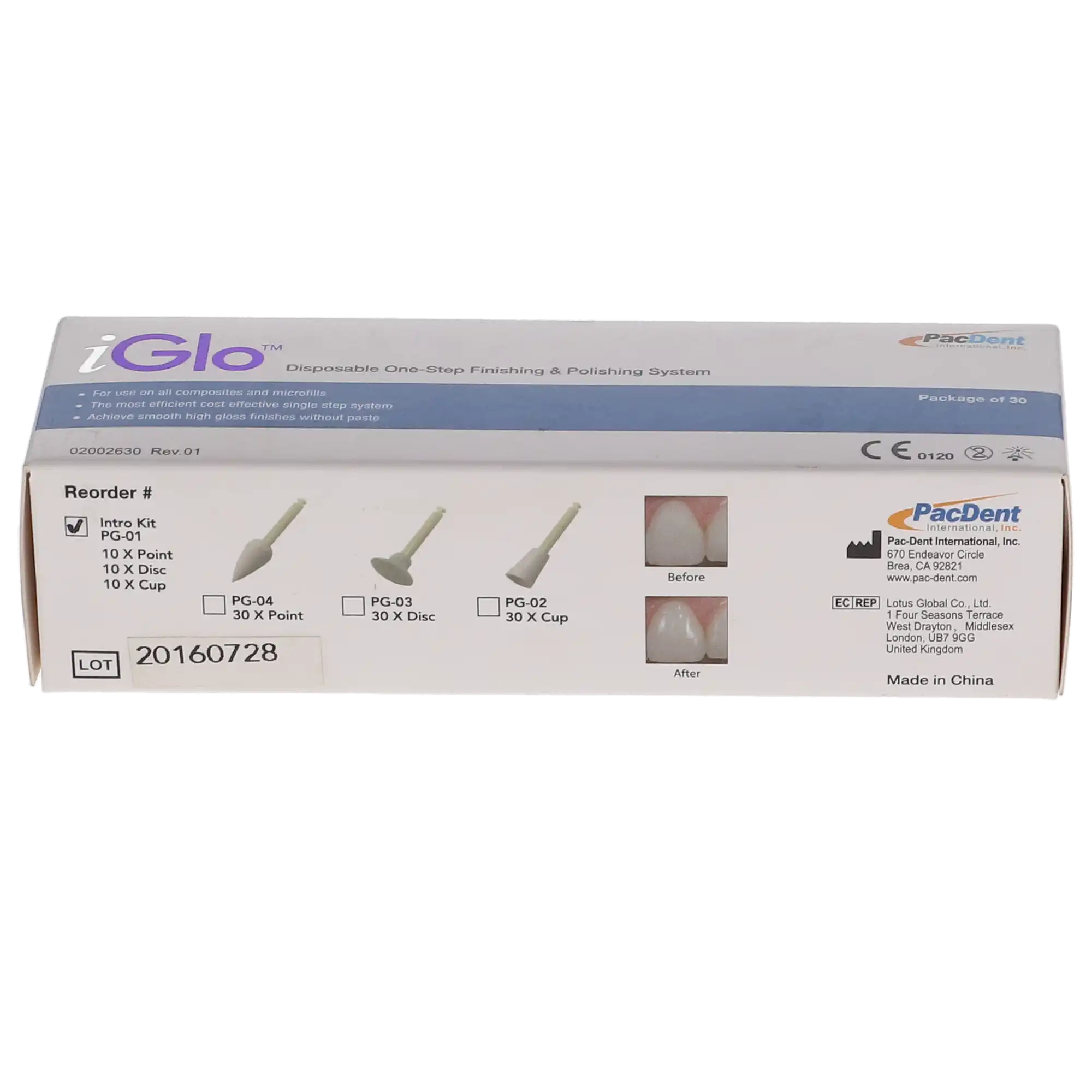 iGlo Disposable One-Step Silicon Finishing & Polishing Combo Kit, Assorted (10 Cups, 10 Discs, 10 Points), 30/Pk, PG-01 thumbnail 4